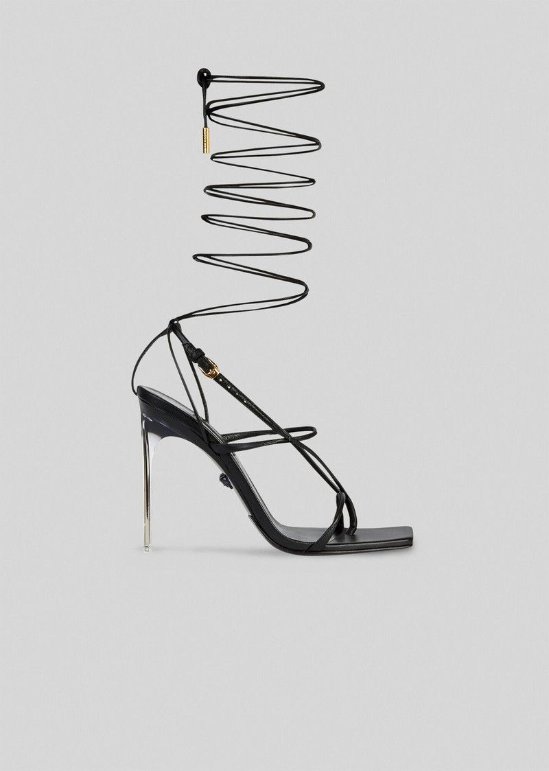 Versace o1y0226 Leather Sandals in Black Size US 10 / IT 40 - 1 Thumbnail