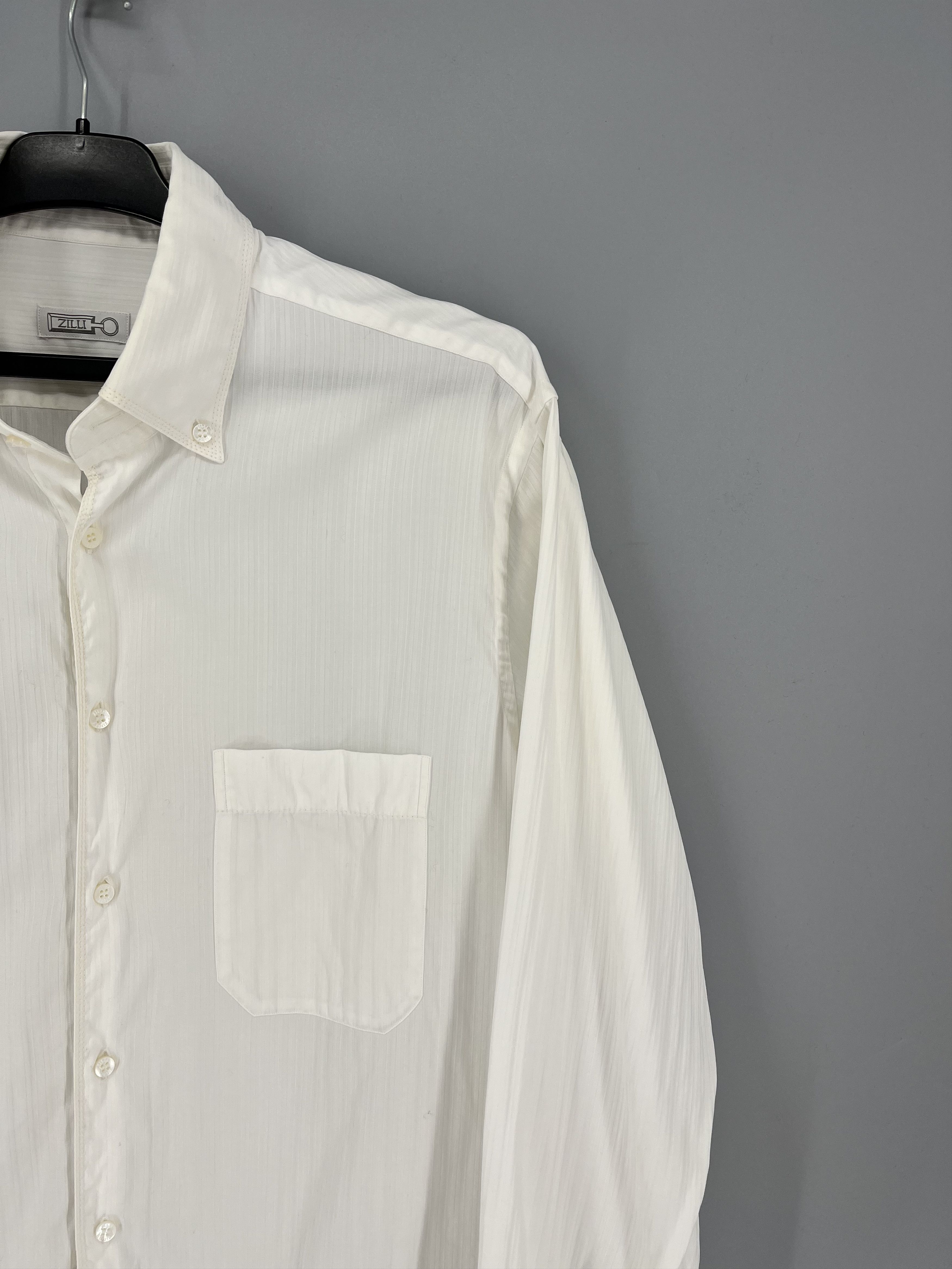 Zilli Zilli White Formal Shirt Long Sleeve Luxury Size US S / EU 44-46 / 1 - 4 Thumbnail