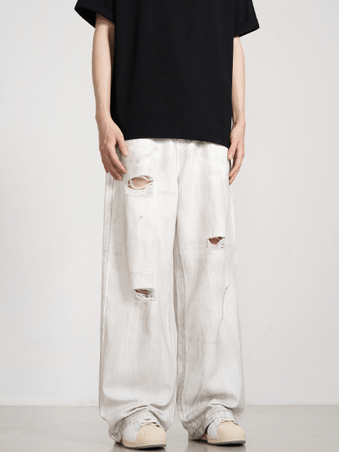 Japanese Brand Vintage washed distressed loose ripped jeans y2k Size US 32 / EU 48 - 2 Thumbnail