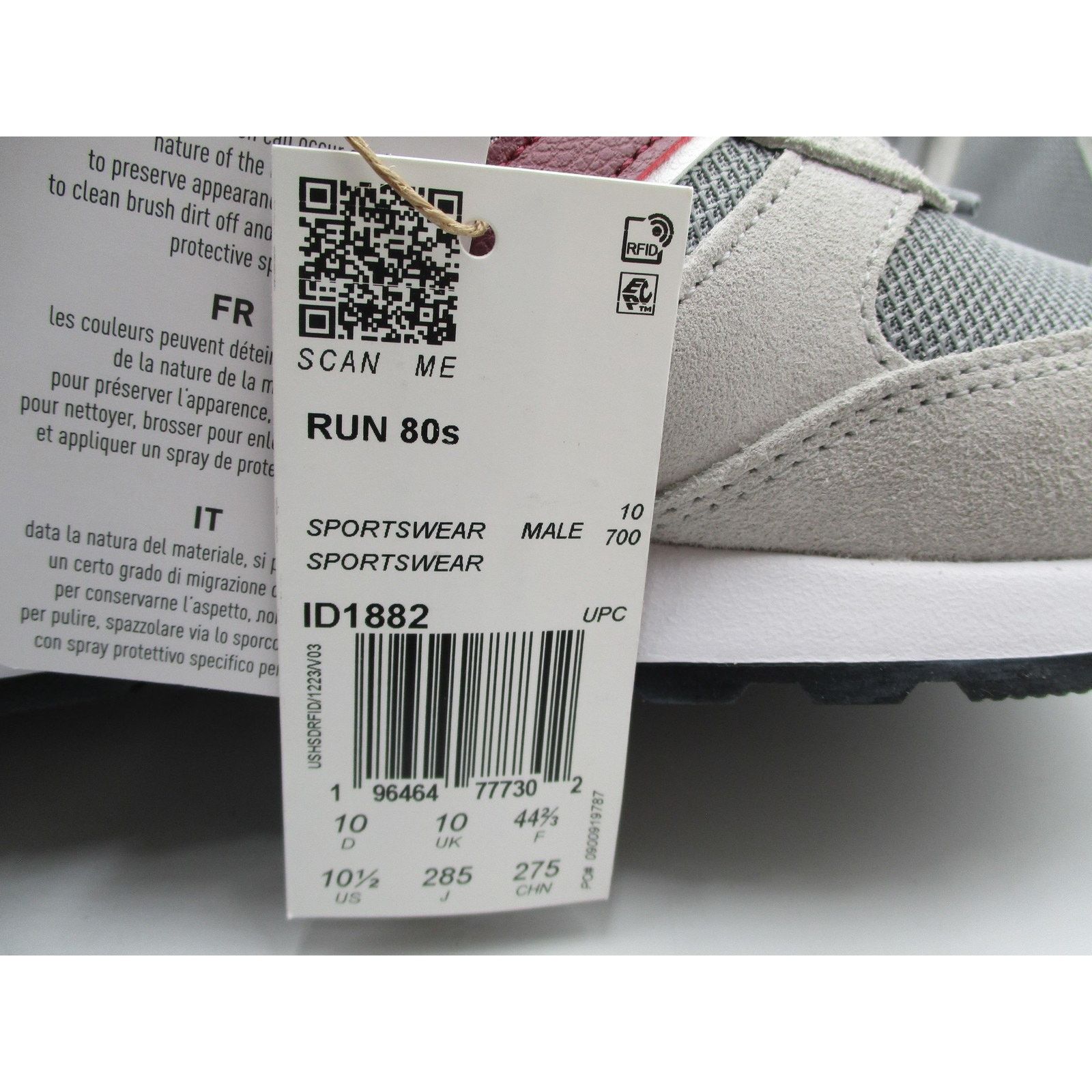 Adidas Adidas Run 80s Mens Size 10.5 Gray Burgundy Suede Sneakers Size US 10 / EU 43 - 10 Thumbnail
