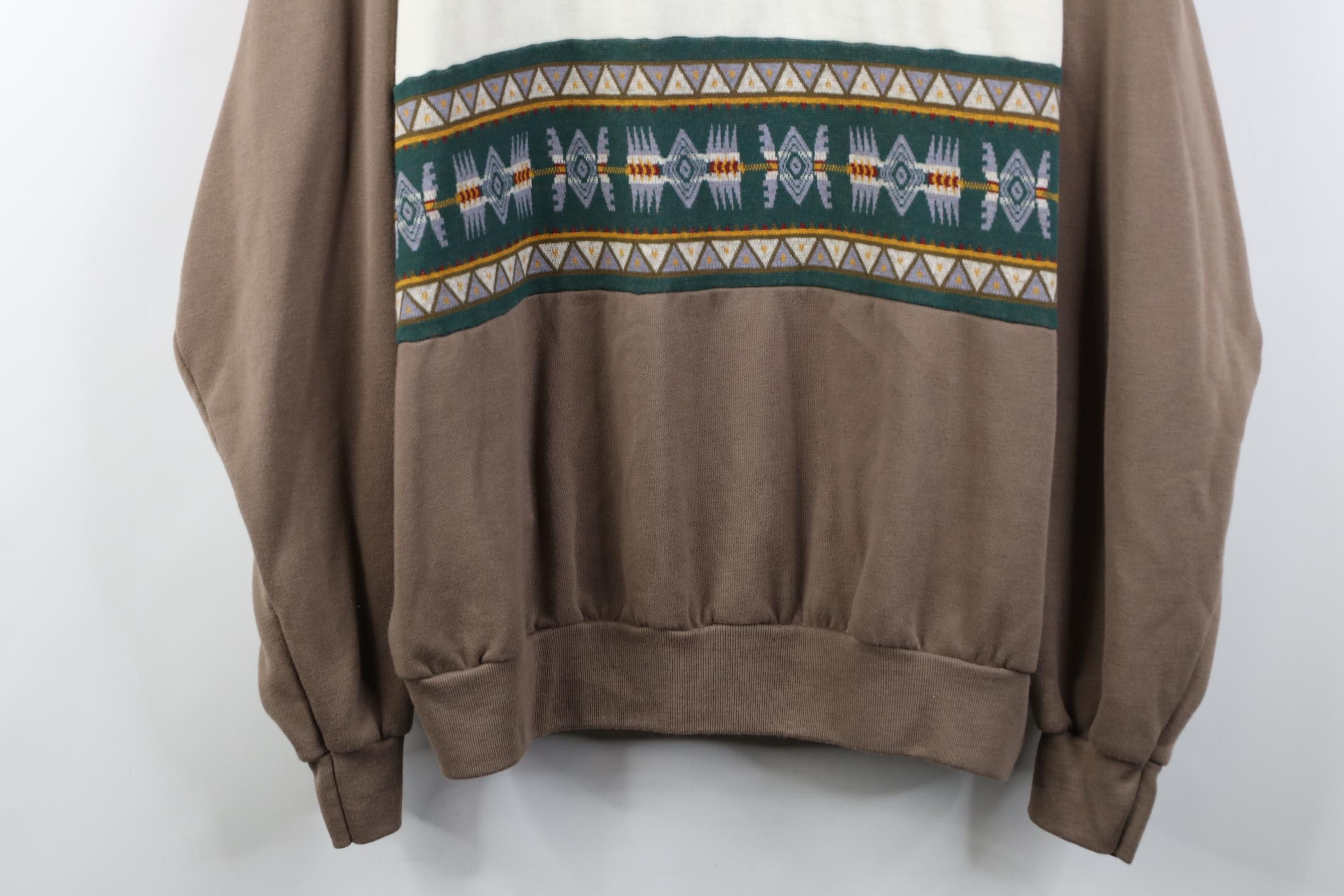 Vintage Vintage 90s Streetwear Fair Isle Collared Sweatshirt USA Size US XXL / EU 58 / 5 - 3 Thumbnail