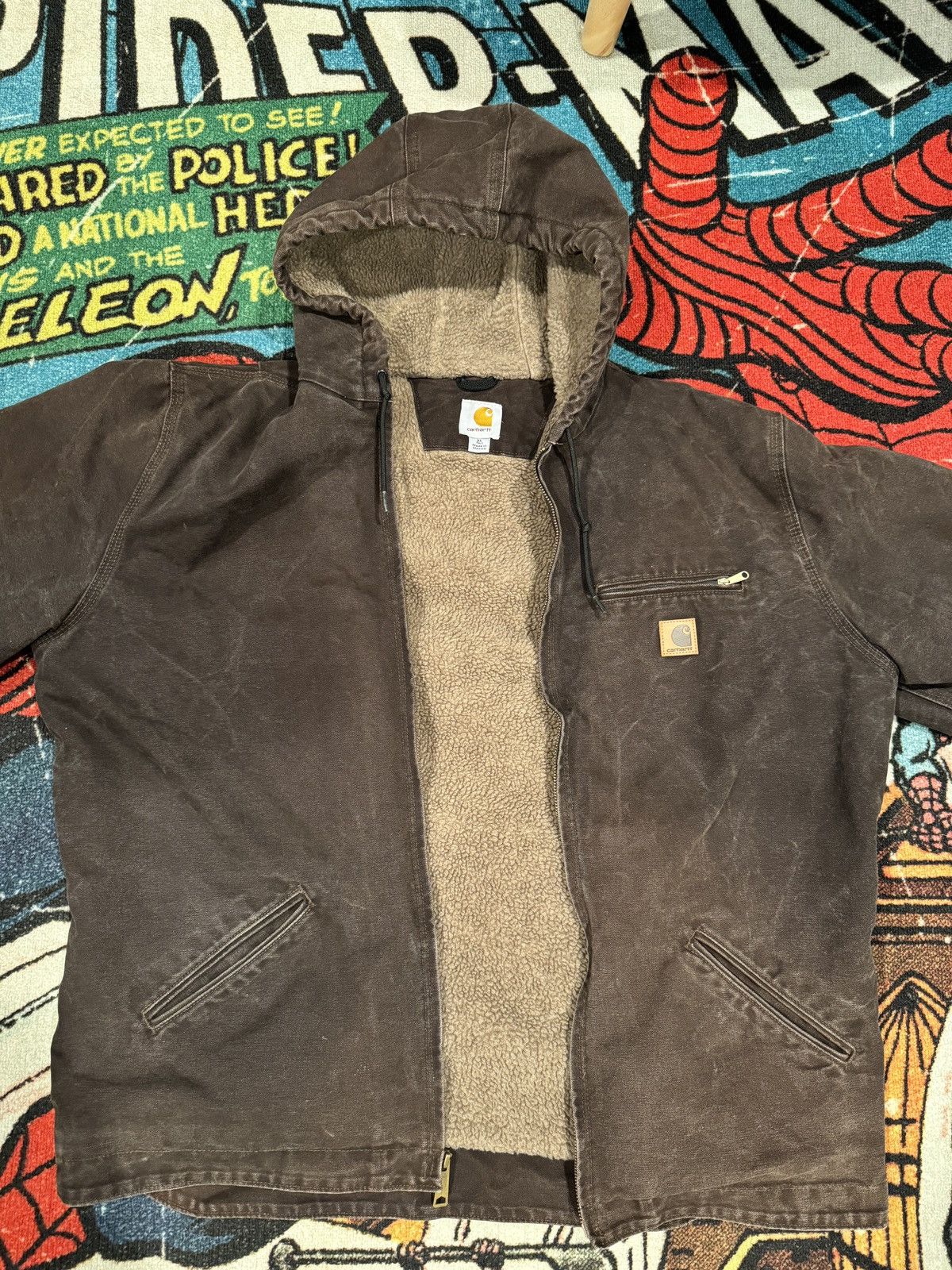 image of Carhartt J141 Jacket in Brown, Men's (Size XL)