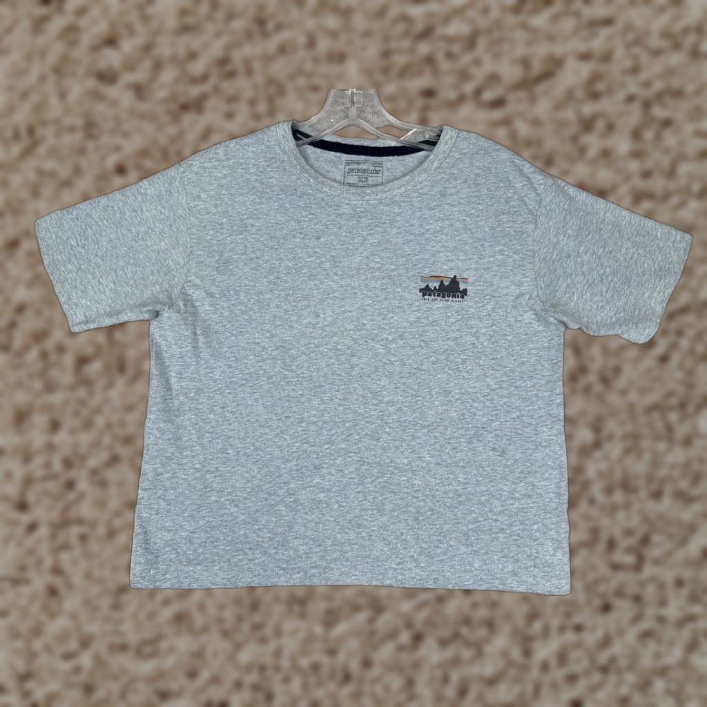 Patagonia Patagonia Shirt XS Women Blue Short Sleeve Crew Neck ’73 Skyline CROP USA Logo Size XS / US 0-2 / IT 36-38 - 1 Thumbnail