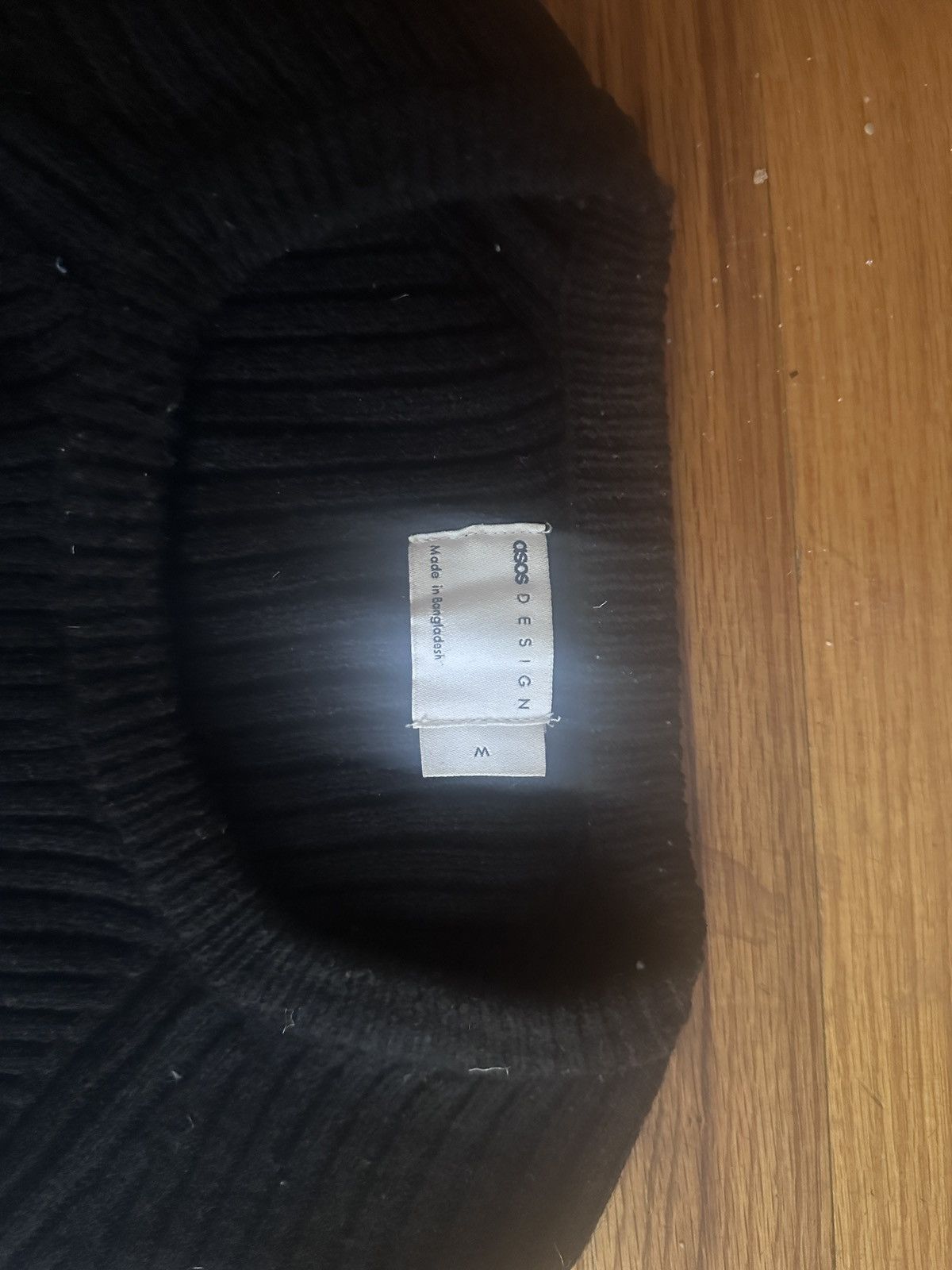 Asos Black Ribbed Crew.Neck Sweater Size US M / EU 48-50 / 2 - 3 Thumbnail