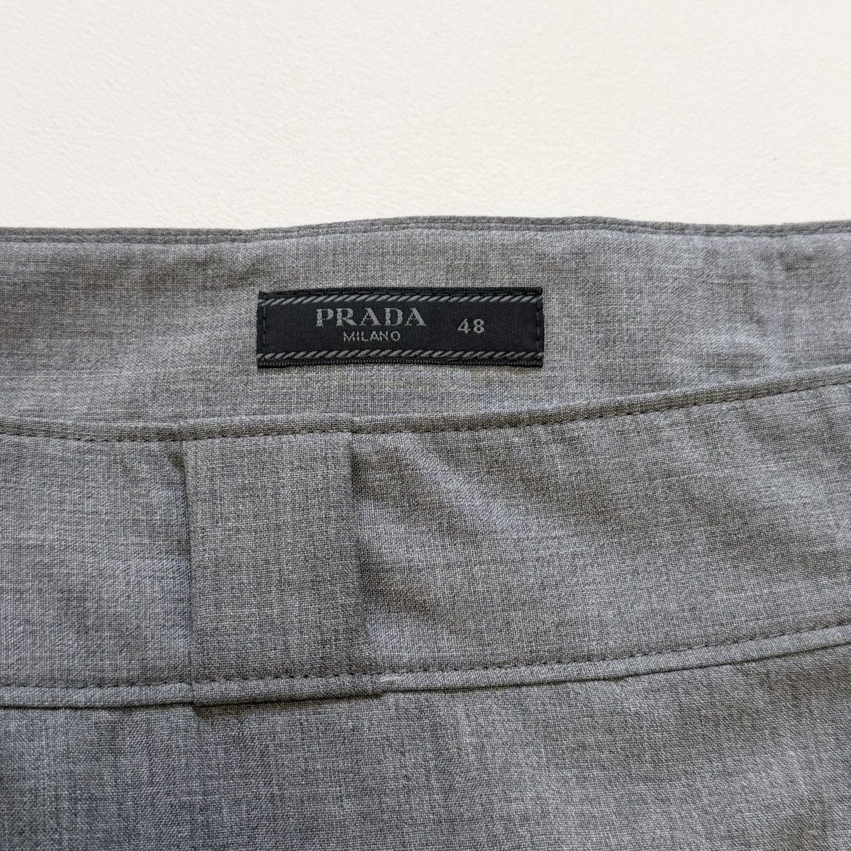 Prada S/S 24 Wide Leg Gray Wool ‘Work Pants’ Size US 34 / EU 50 - 4 Thumbnail
