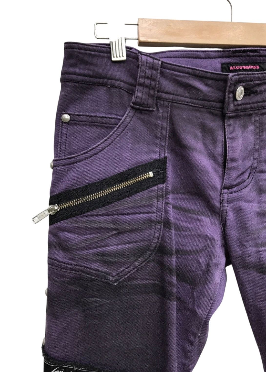 Japanese Brand Algonquins Punk Skinny Pants Zipper Patches Punk Anarchy Size US 31 - 4 Thumbnail