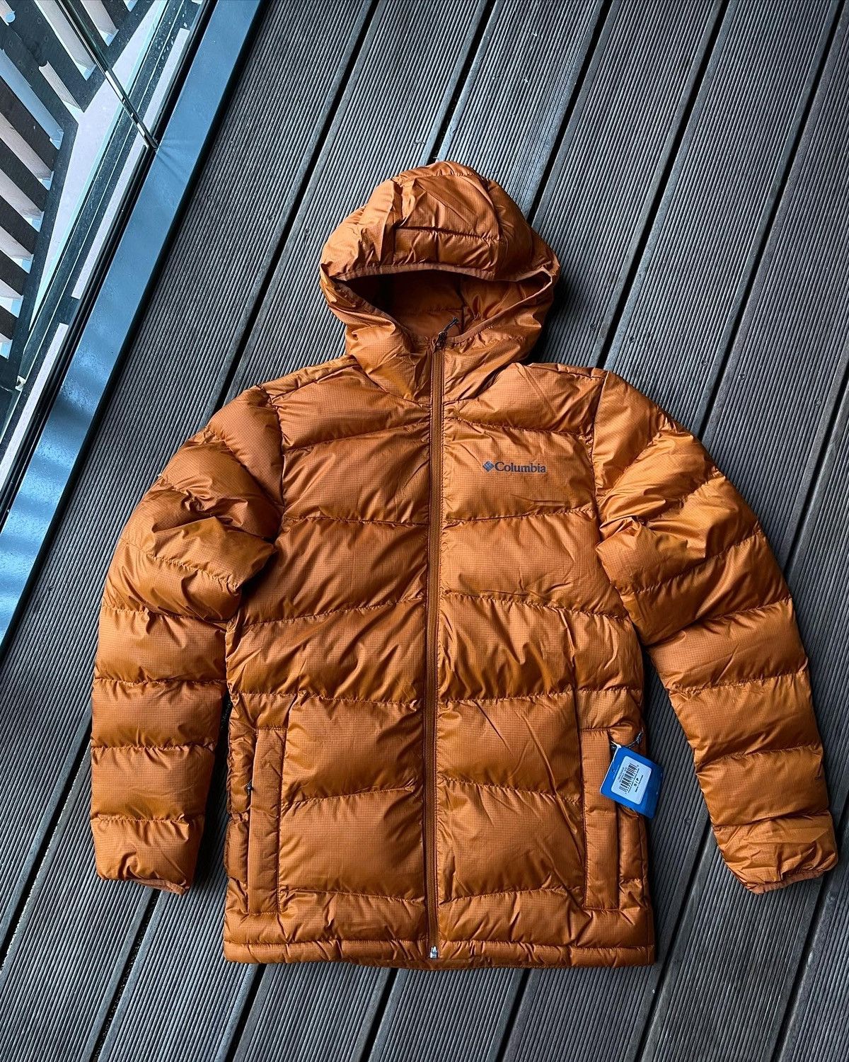 image of Columbia Orange Puffer Jacket Size S Omni-Heat, Men's