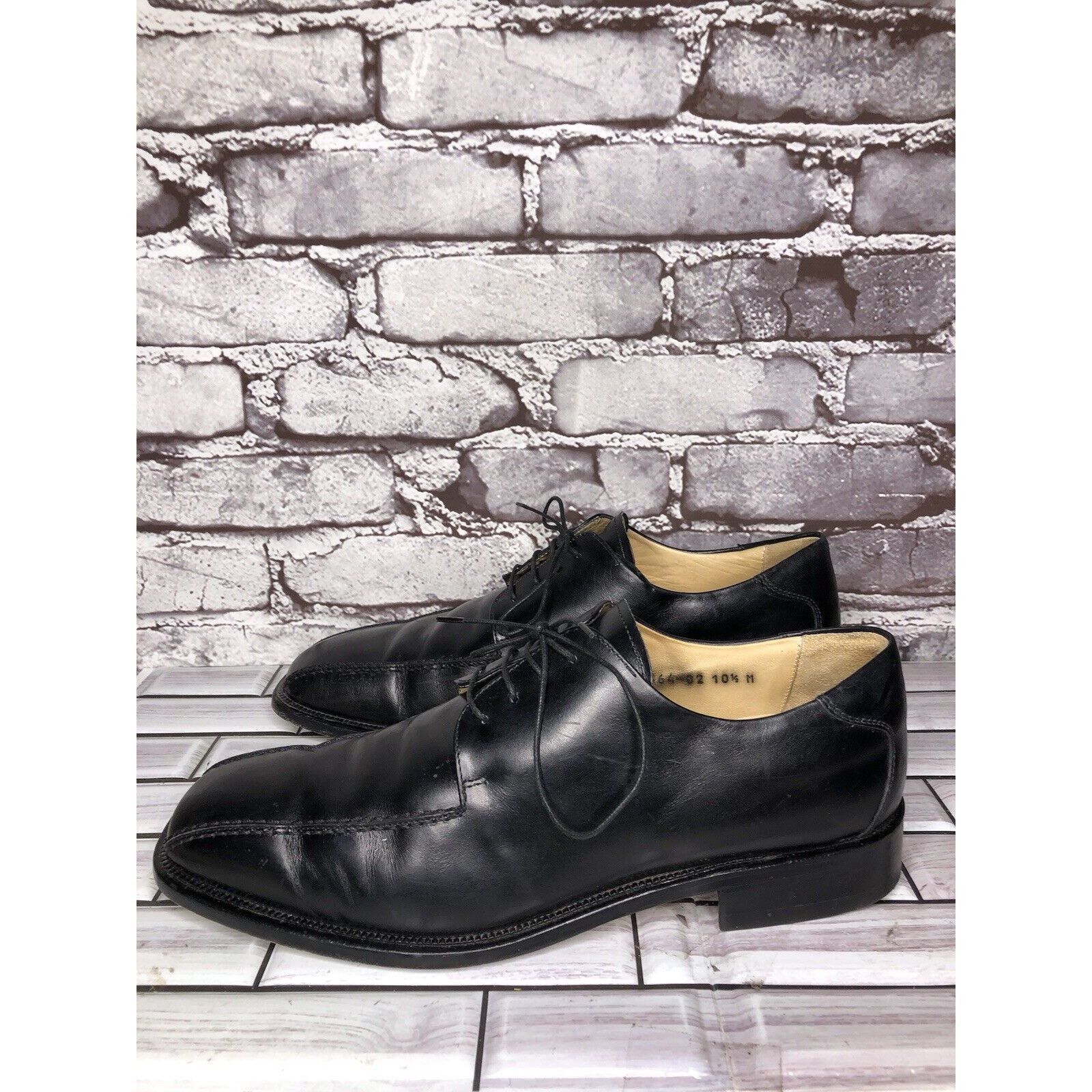 Pronto Uomo Pronto Uomo Black Leather Oxford Derby Lace Up Dress Shoes M Size US 10.5 / EU 43-44 - 6 Thumbnail