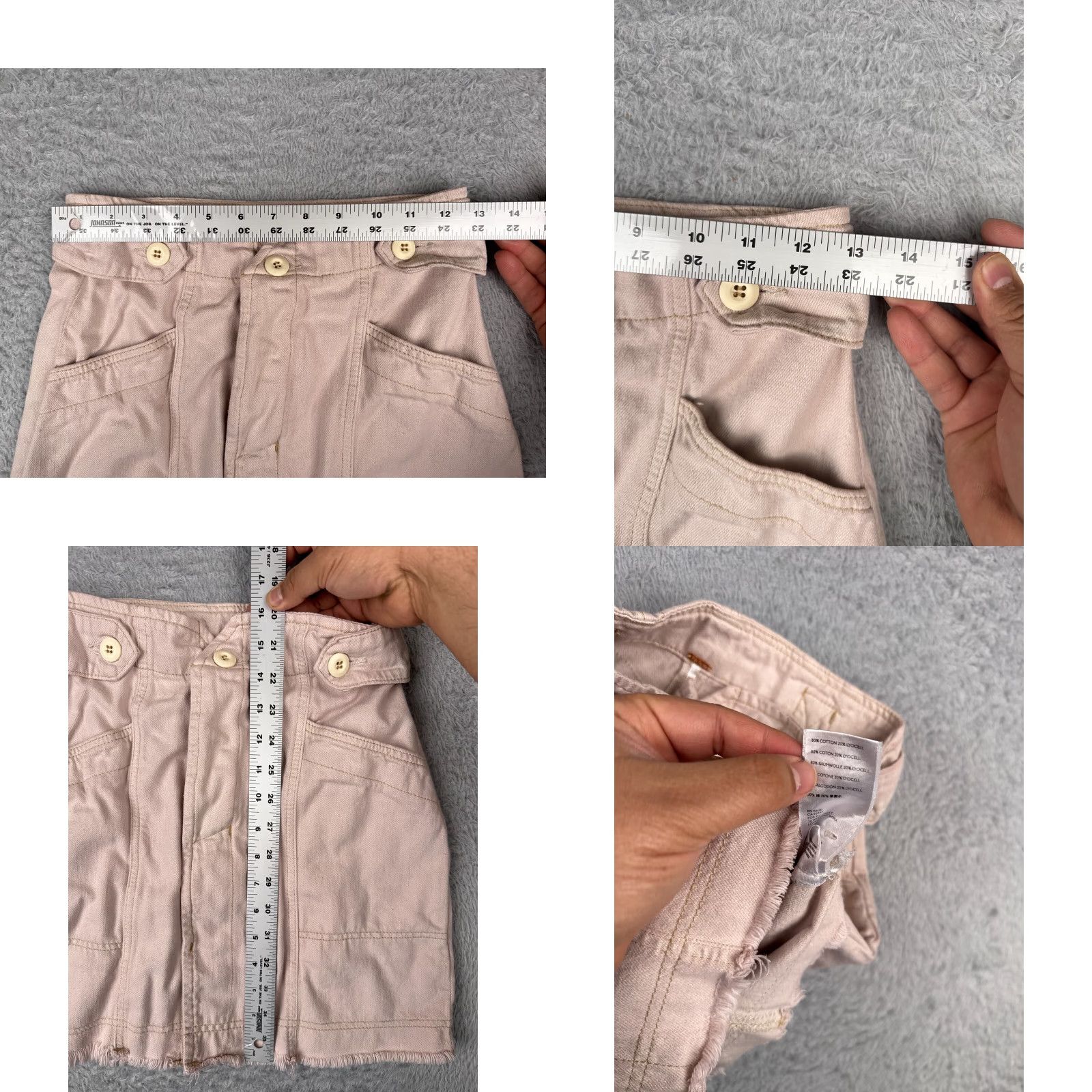 Free People Free People Skirt Womens 4 Pink Denim Twill Raw Hem Button Fly Cotton Lyocell Mini Short Size 27" / US 4 / IT 40 - 8 Thumbnail
