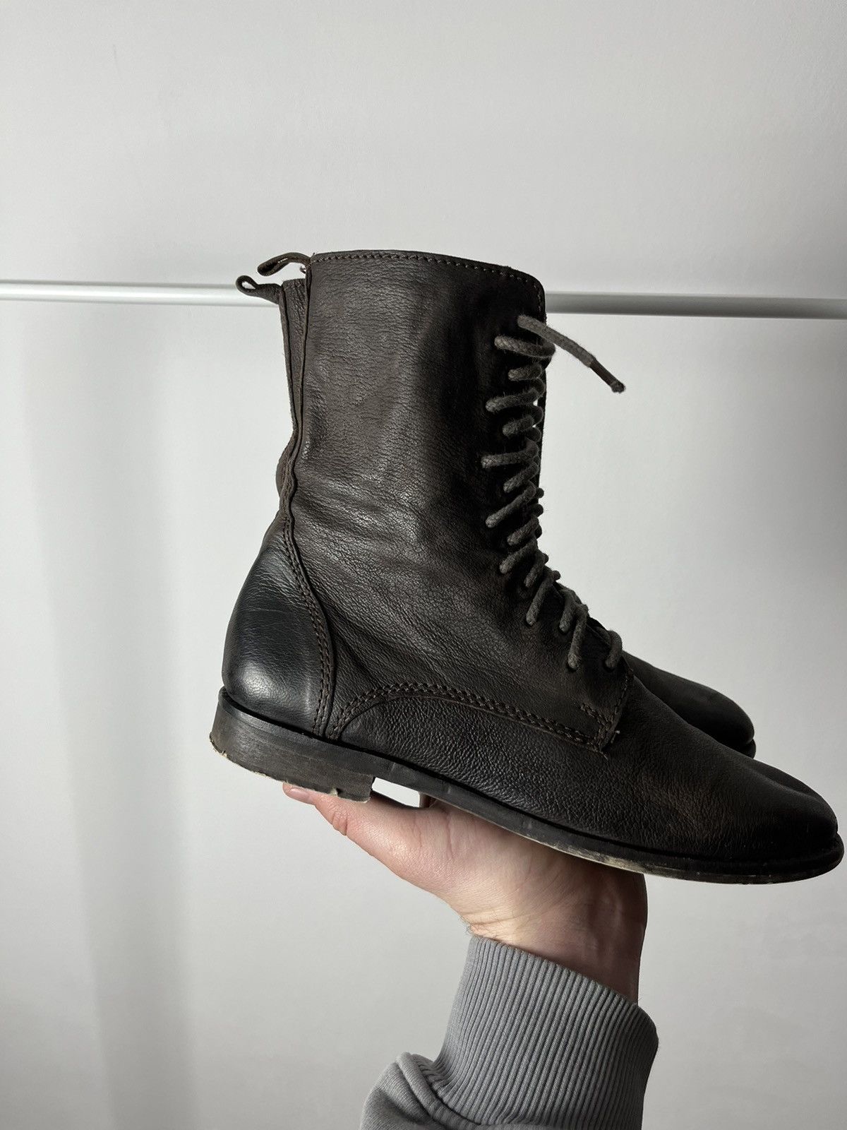 Japanese Brand × Vintage Vintage Avant-Garde Leather Lace-Up Biker Women’s Boots US 7 Size US 7 / IT 37 - 3 Thumbnail