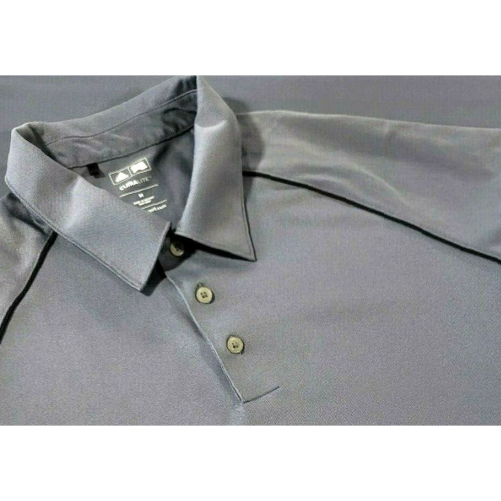 Adidas adidas Climalite Golf Polo Shirt Gray Solid Polyester Spandex Mens Size Medium Size US M / EU 48-50 / 2 - 2 Thumbnail