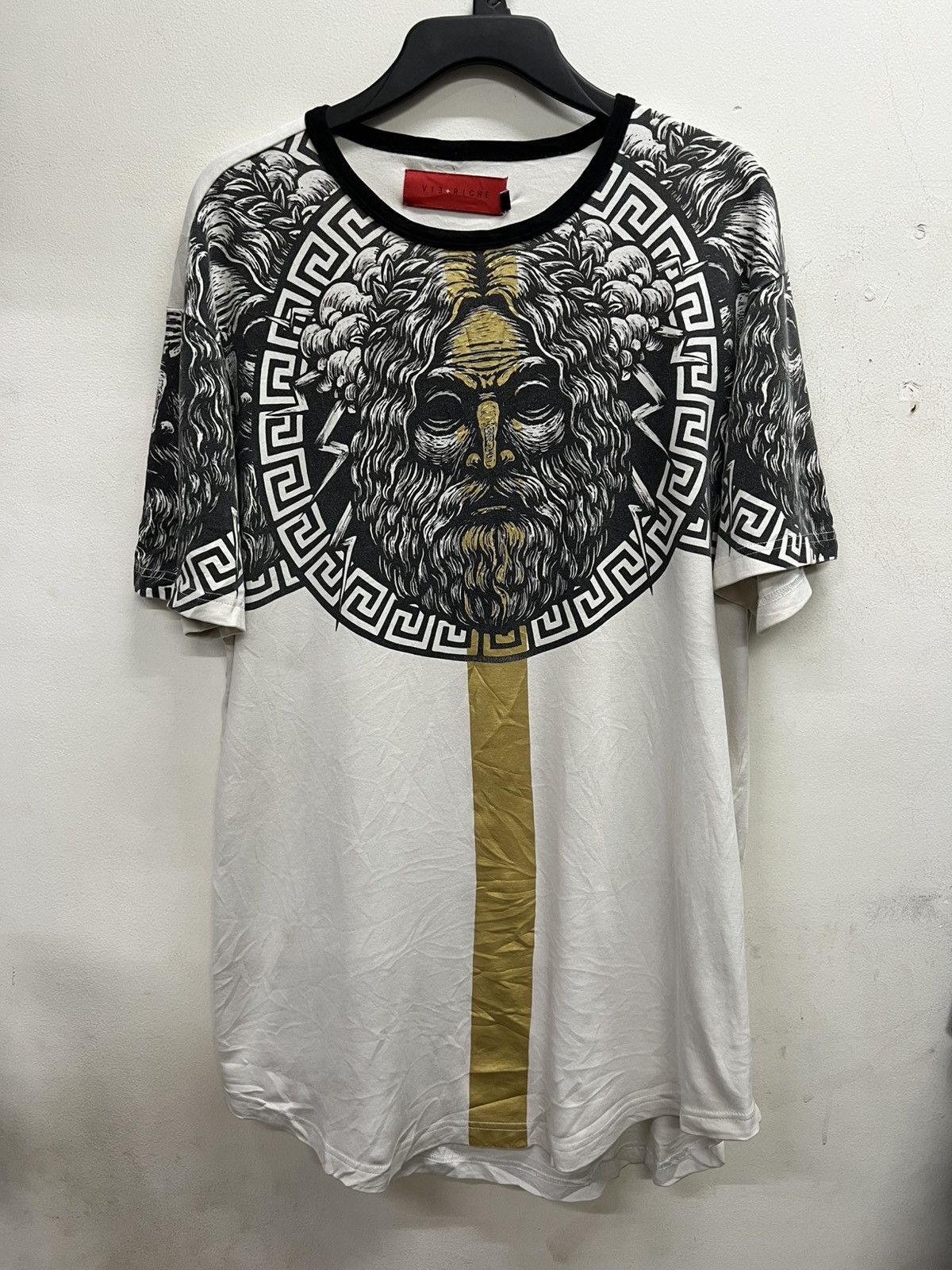 Vie + Riche Paris Vie+Riche Zeus Graphic Tee–Gold Stripe Greek Mythology Print Size US L / EU 52-54 / 3 - 1 Thumbnail