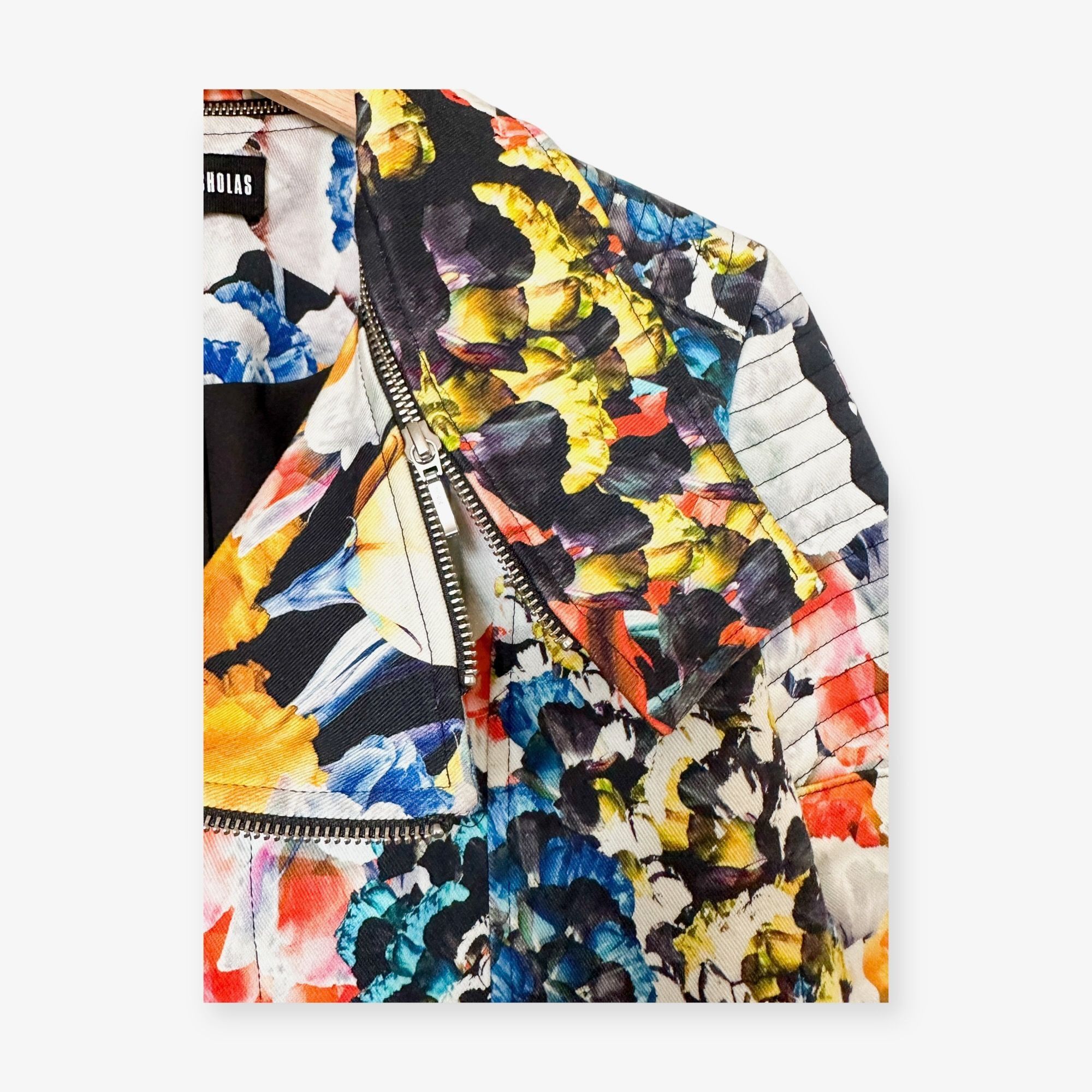 NICHOLAS Nicholas Digi Floral Cotton-Blend Moto Jacket, Size 8 Size M / US 6-8 / IT 42-44 - 11 Thumbnail