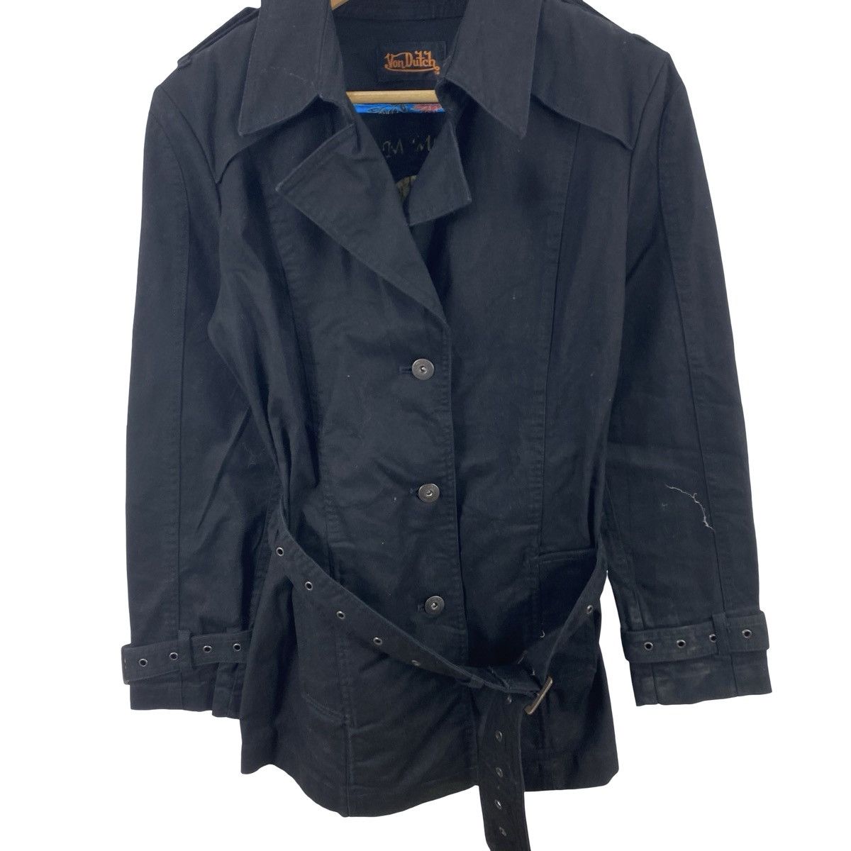 Von Dutch Vintage VON DUTCH Belted Trench Coat Jacket Military Style Size L / US 10 / IT 46 - 6 Thumbnail