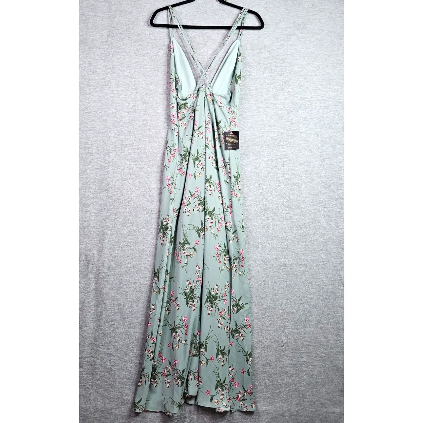 Bebe Bebe Dress Women’s 6 Green Floral Maxi Strappy Back Boho NWT Size M / US 6-8 / IT 42-44 - 7 Thumbnail