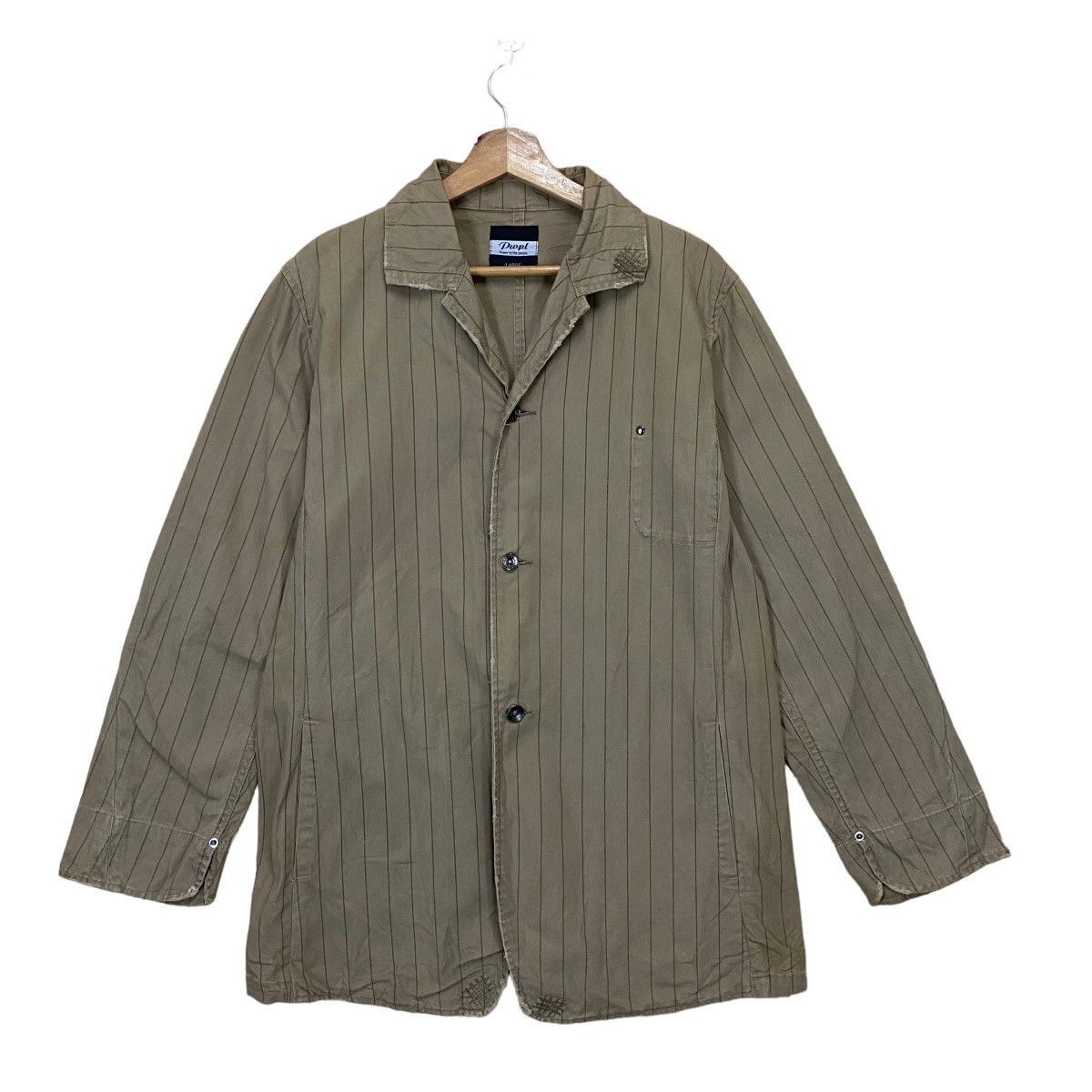 Japanese Brand Power To The People Stripe Button Coat Size US M / EU 48-50 / 2 - 1 Thumbnail