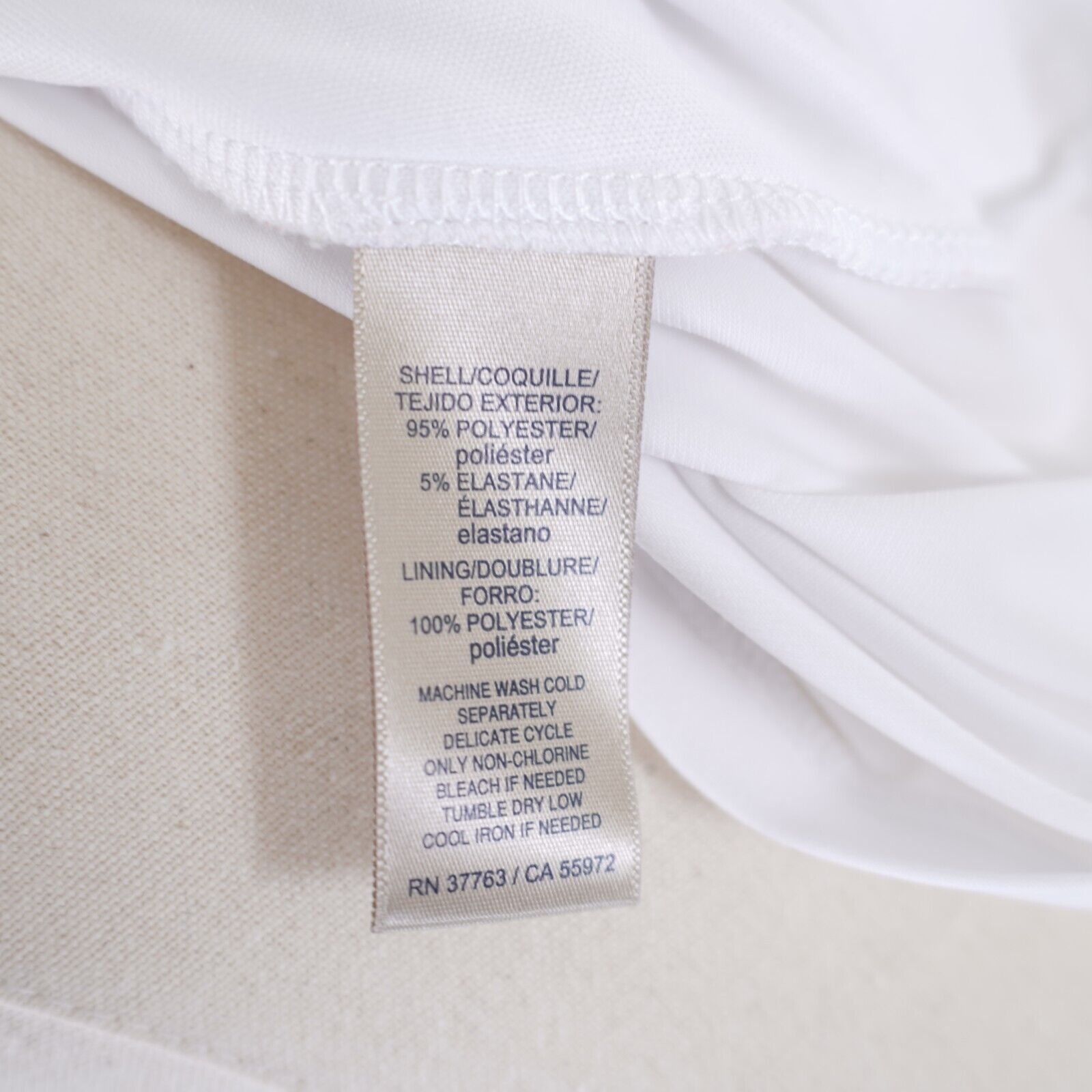 Designer Rafaella White XL Ruffle Neck Blouse Structured Chest Sleeve Size XL / US 12-14 / IT 48-50 - 7 Thumbnail