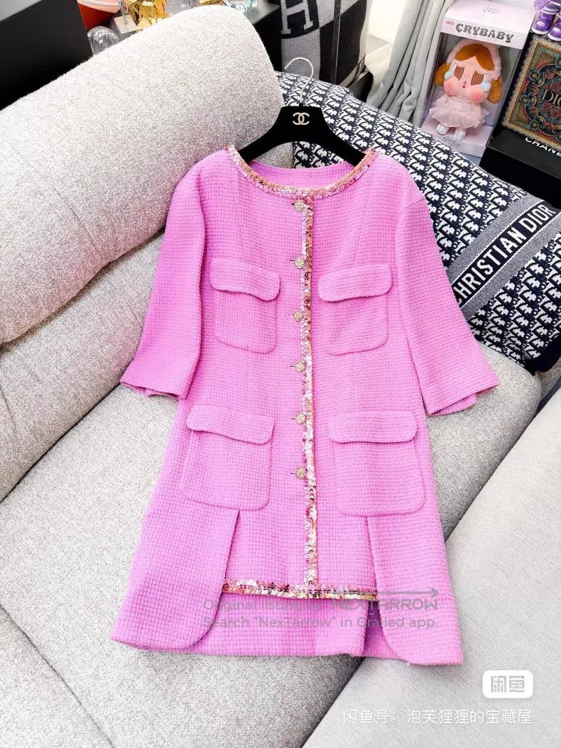 Chanel Chanel Sequin stitching glazed buckle tweed medium and lon Size XS / US 0-2 / IT 36-38 - 2 Thumbnail