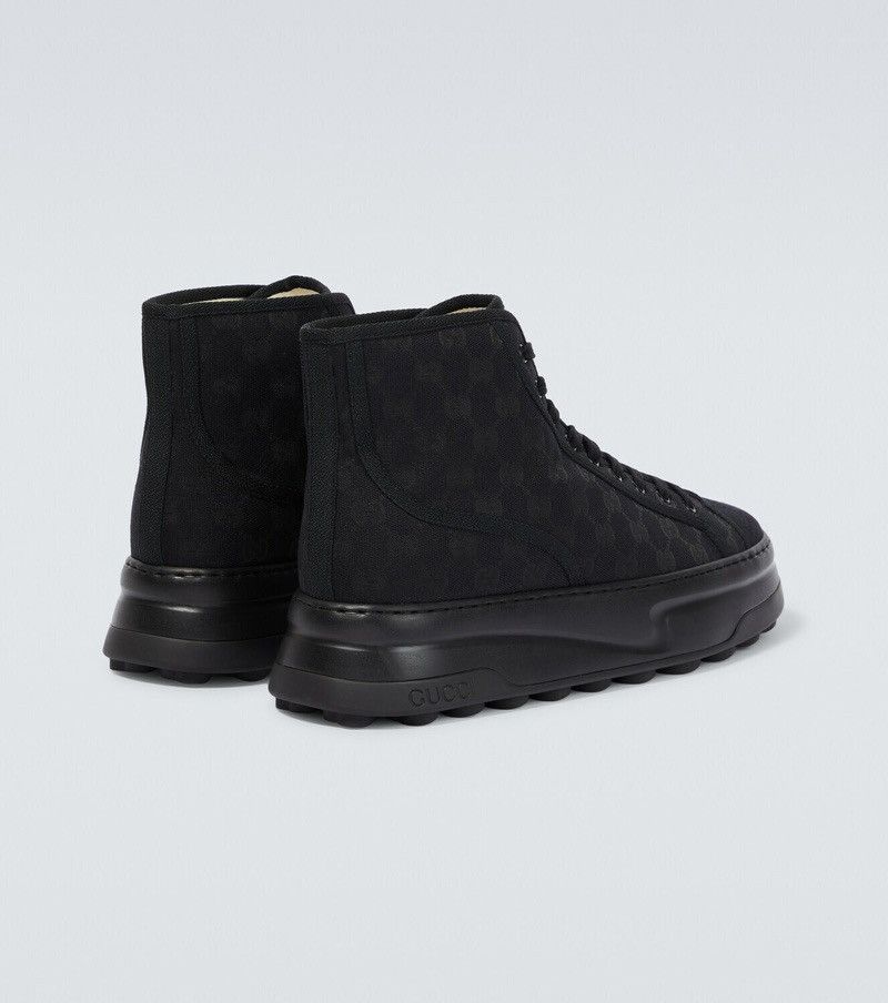Gucci Gucci Mens Tennis 1977 High Top Brown GG Supreme Monogram Size US 11 / EU 44 - 3 Thumbnail