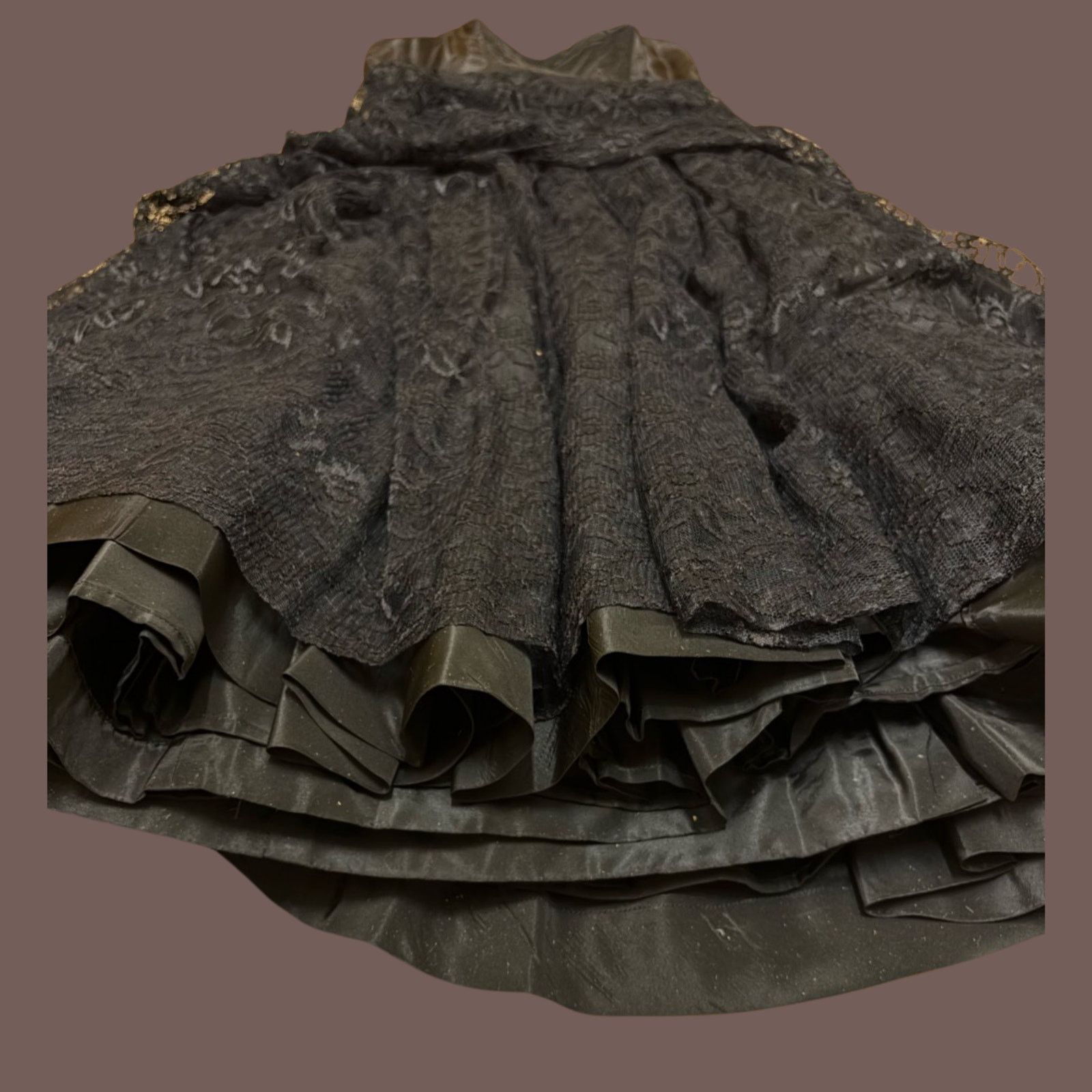 Vintage VTG 1950s Black Floral Lace Fit & Flare Cocktail Dress Sz XS Size XS / US 0-2 / IT 36-38 - 6 Thumbnail