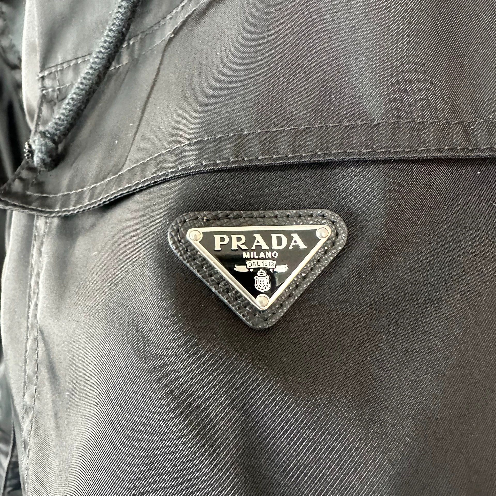 Prada PRADA Solid Black Hooded LS Short Recycled Nylon Jacket Size S / US 4 / IT 40 - 4 Thumbnail