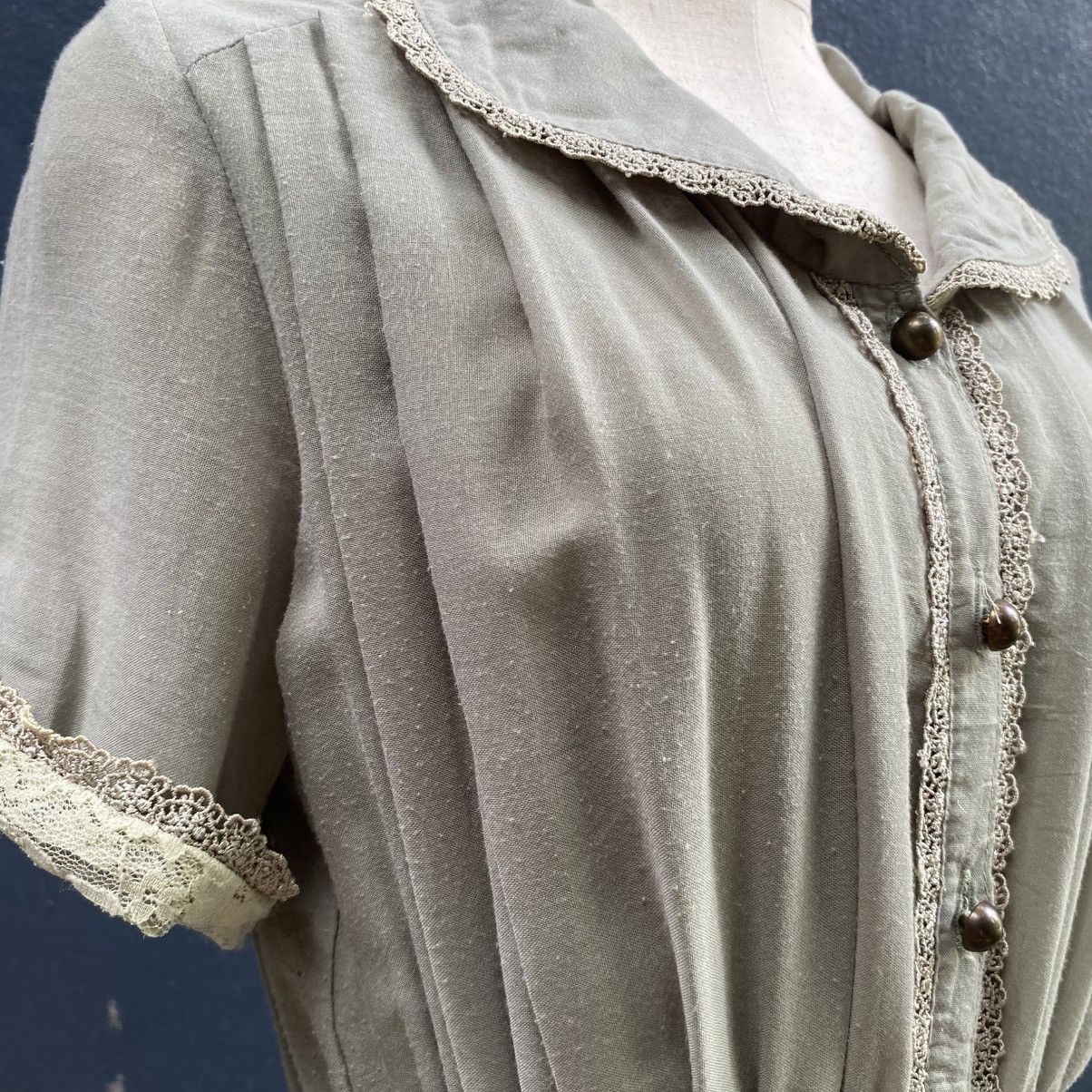 Japanese Brand axes femme Vintage Light Green Embroidered Lace Dress Size M / US 6-8 / IT 42-44 - 9 Thumbnail