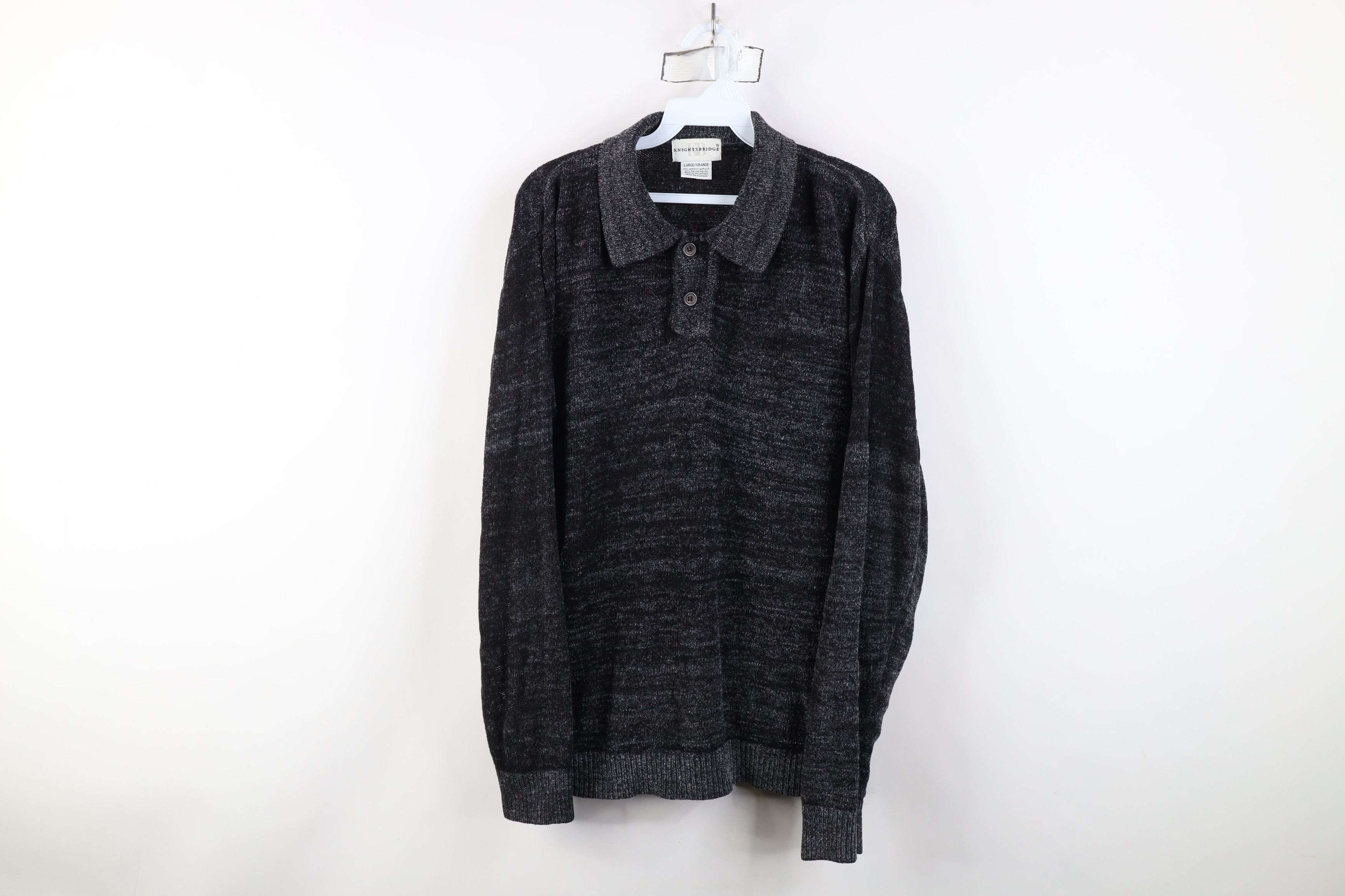 Vintage Vintage 90s Streetwear Thin Worn In Fleece Collared Sweater Size US L / EU 52-54 / 3 - 1 Thumbnail