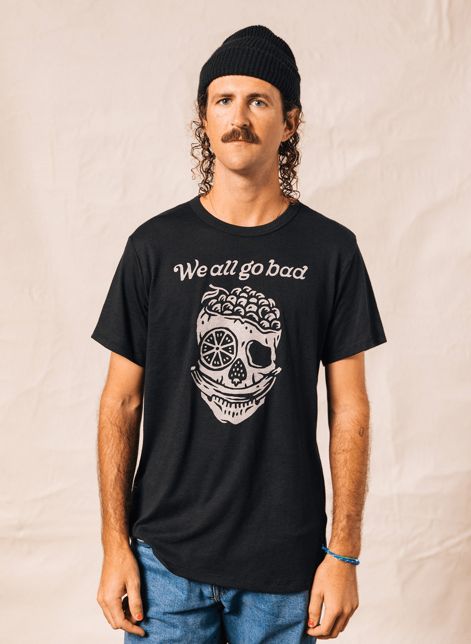 Designer × Vintage We All Go Bad T-Shirt – Funny Expired Fruit Graphic Tee Size US M / EU 48-50 / 2 - 1 Thumbnail