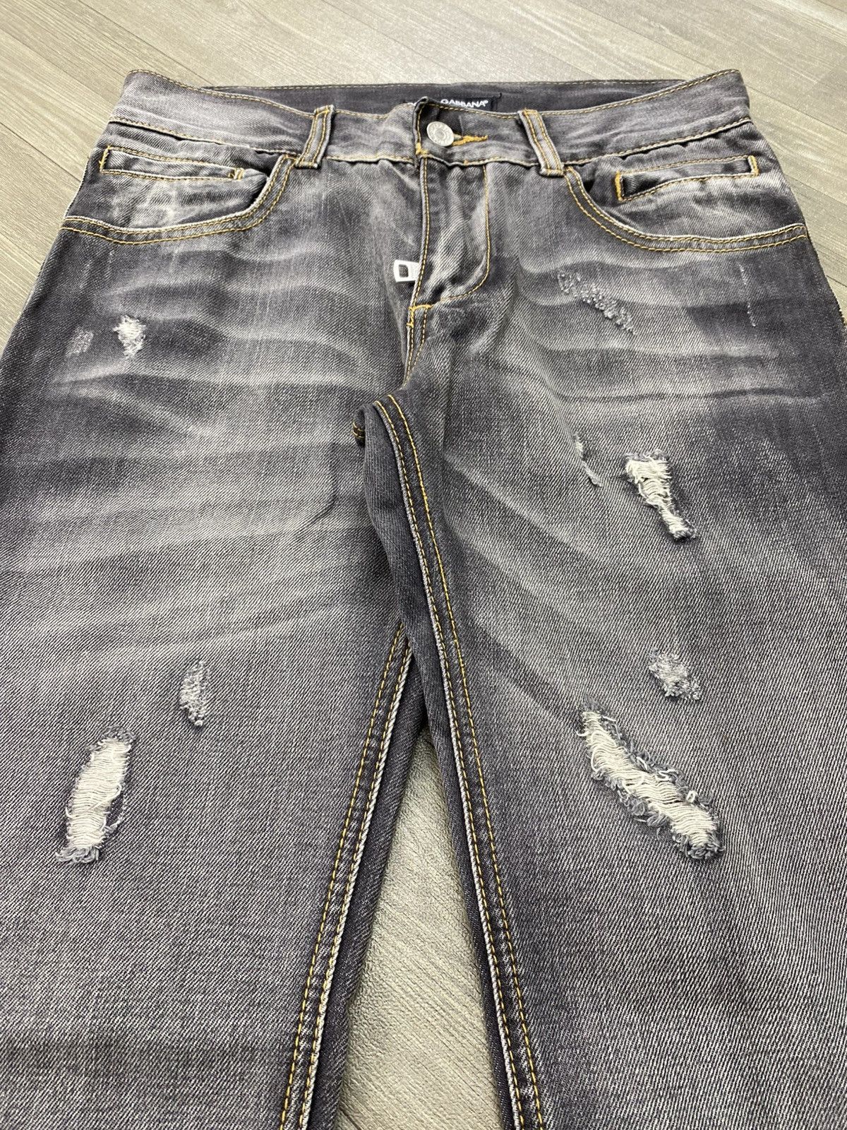 2000s Dolce & Gabbana Distressed Faded Punk Straight Jeans
