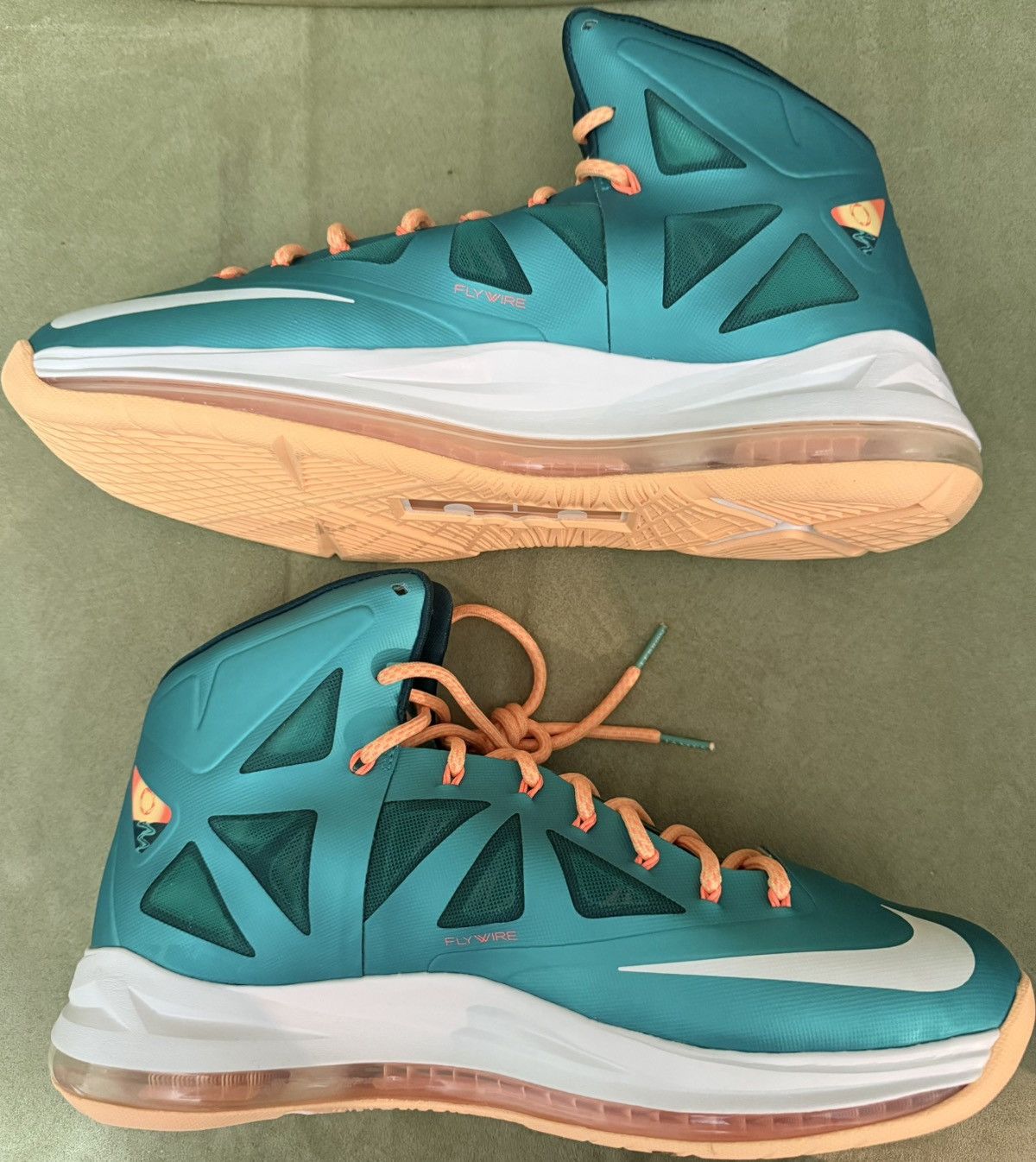 Nike Nike LeBron X (10) “Miami Dolphins” mid-top sneakers NEW 12 Size US 12 / EU 45 - 2 Thumbnail