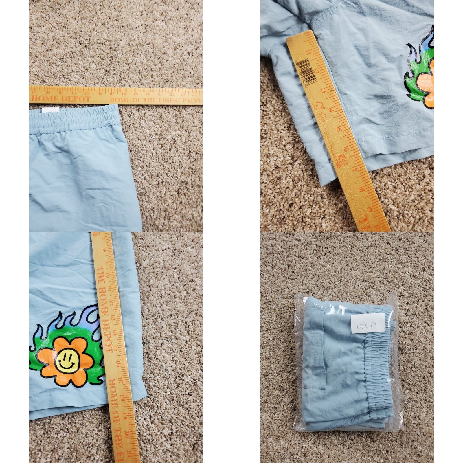 Vintage A.Lab Board Shorts XL Mens Light Blue Nylon Pockets Drawstring Quick Dry Swim Bottom Size US 36 / EU 52 - 8 Thumbnail