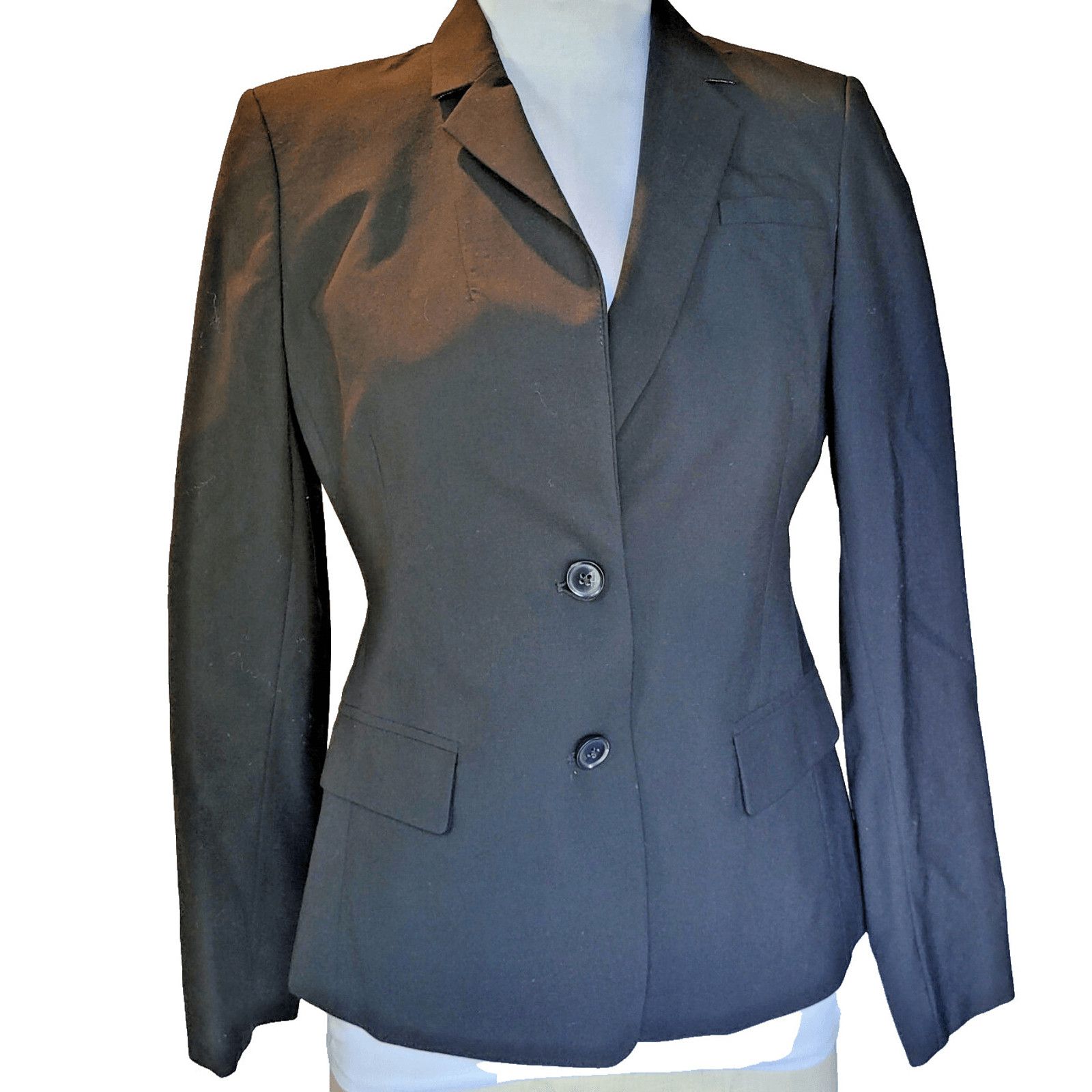 Banana Republic Banana Republic Structured Blazer 6P Black Wool Jacket Size M / US 6-8 / IT 42-44 - 2 Thumbnail