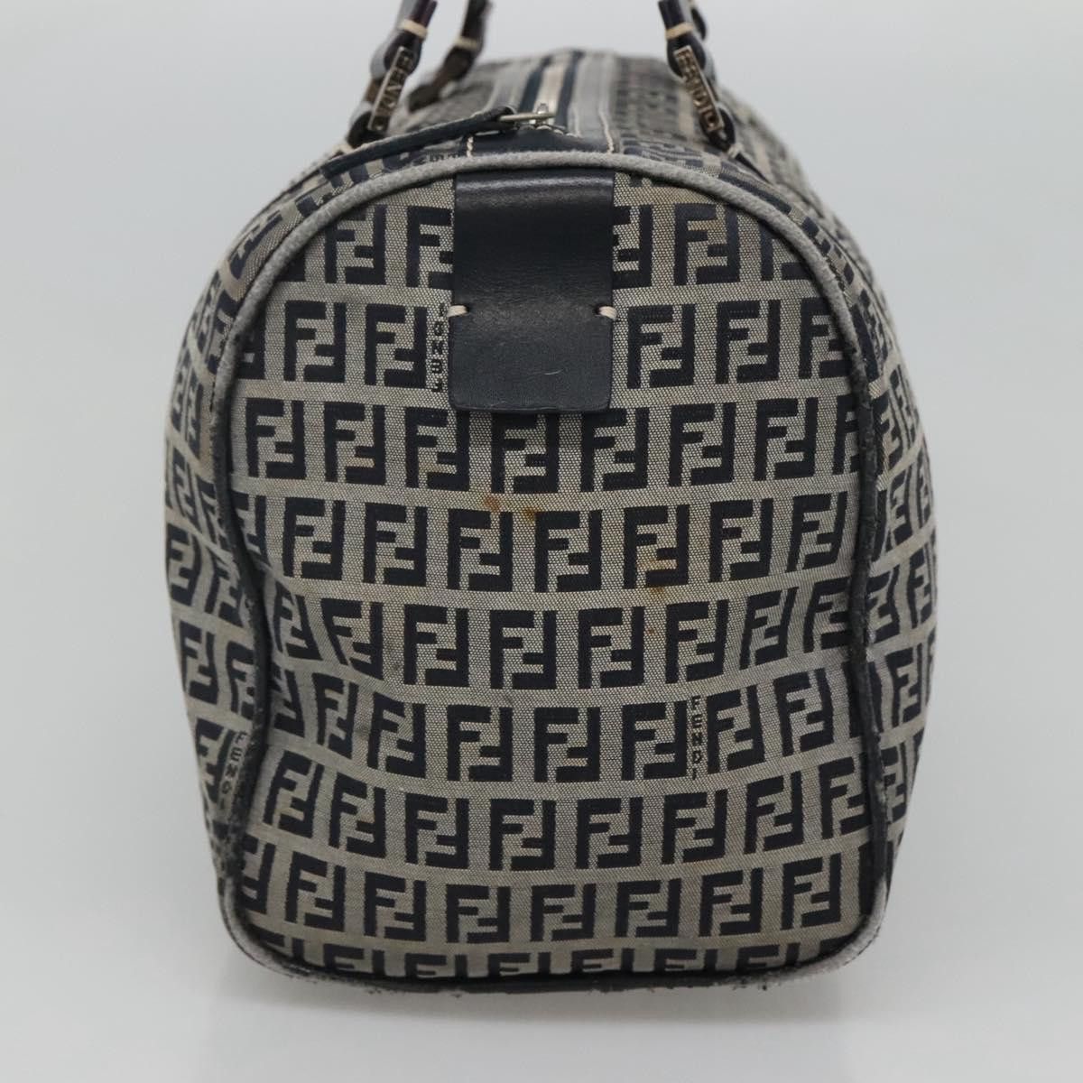 Fendi FENDI Zucchino Canvas Boston Bag Navy Silver Size ONE SIZE - 4 Thumbnail