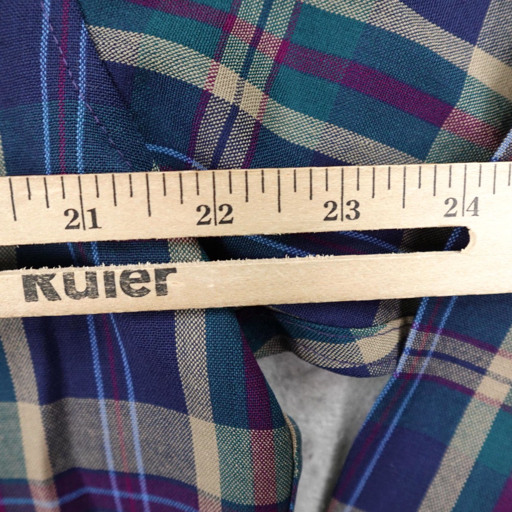 Pendleton VINTAGE Pendleton Shirt Mens Large Blue Plaid Wool Button-Up 70s 80s Navy Green Pocketed Size US L / EU 52-54 / 3 - 6 Thumbnail