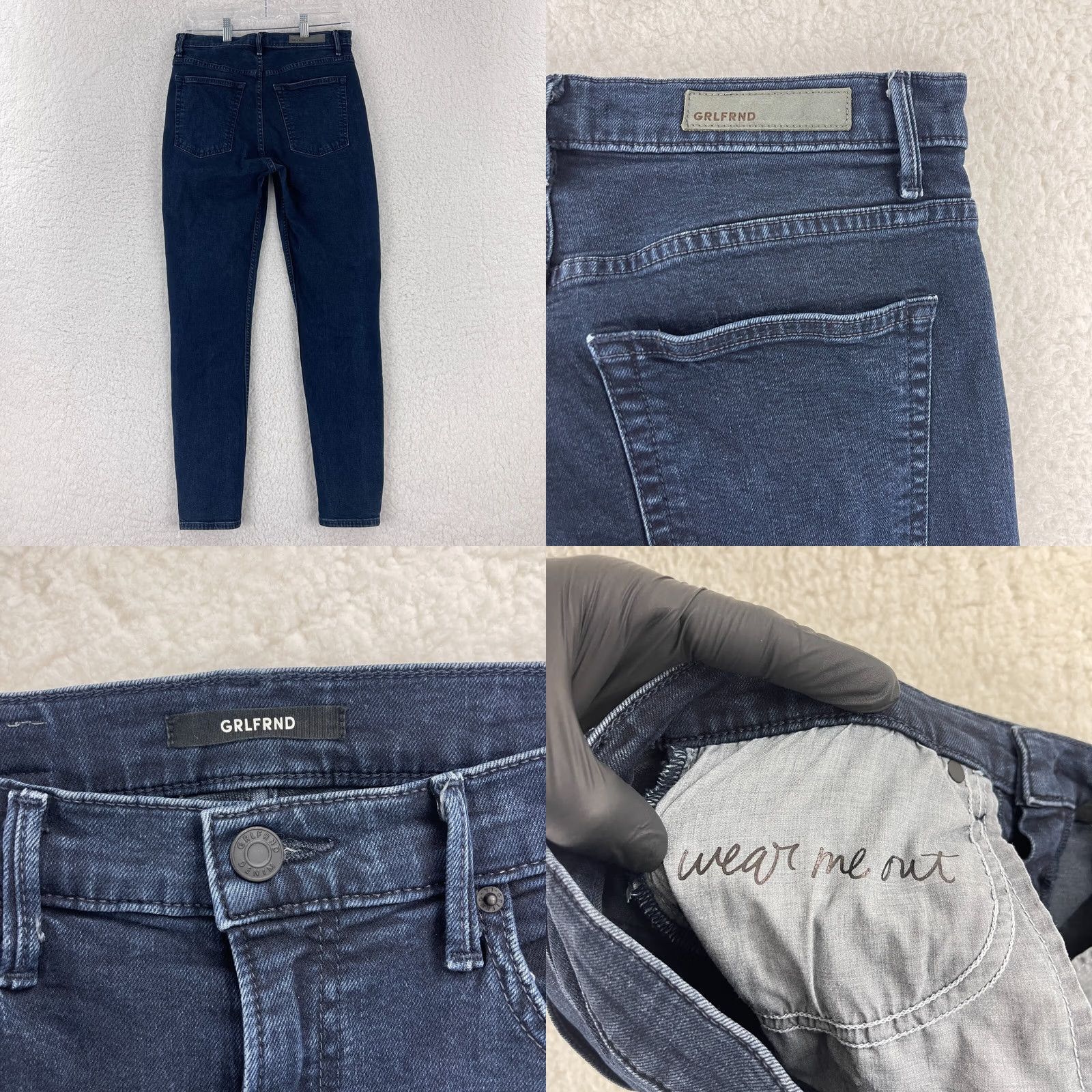GRLFRND GRLFRND Kendall Jeans Womens 29 Blue Denim High-Rise Skinny Leg 5-Pocket USA Made Jeans Size 29" - 9 Thumbnail