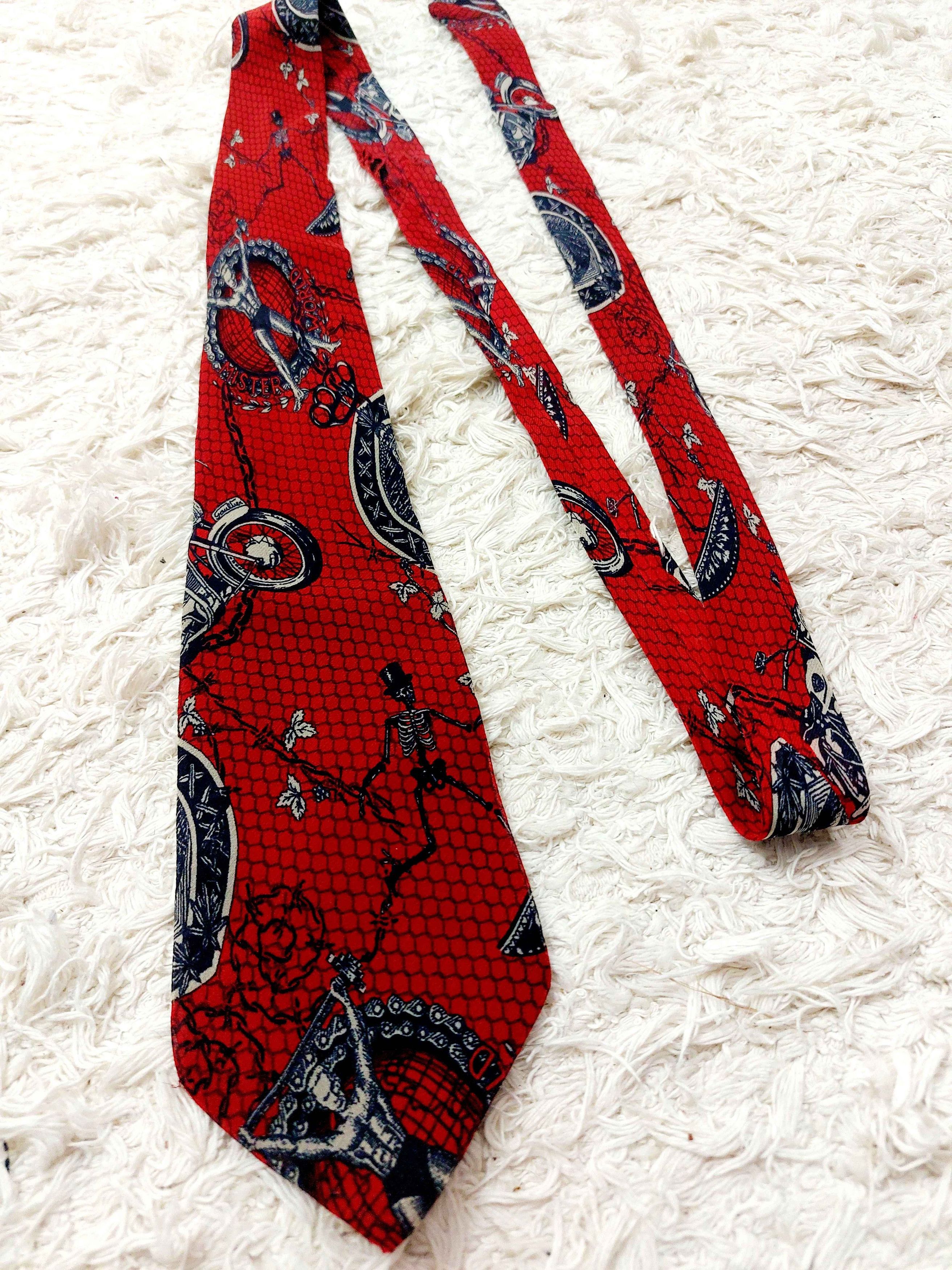 Jean Paul Gaultier Jean Paul Gaultier Mister World Skeleton Moto Tie Necktie Size ONE SIZE - 1 Thumbnail