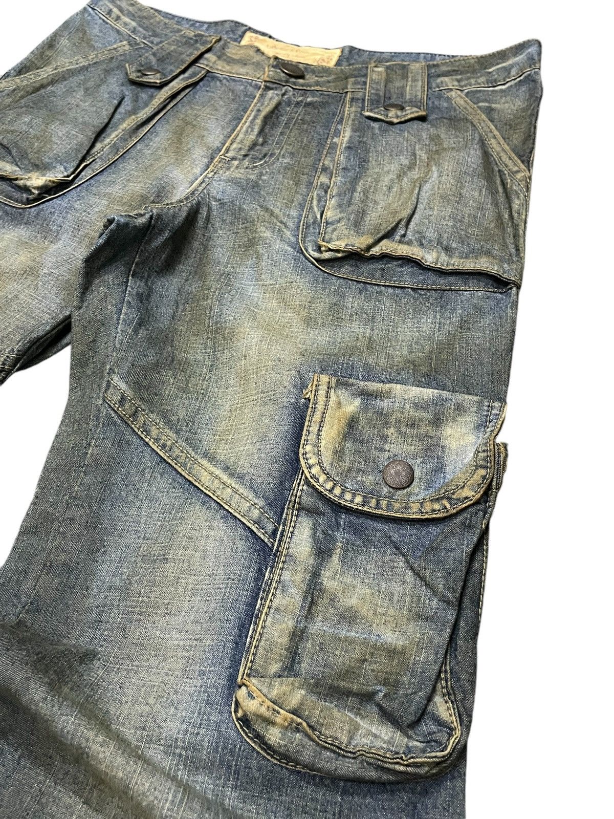 Hysteric Glamour × Japanese Brand × Le Grande Bleu (L.G.B.) Super Flared Authentic & Couture Mud Wash Multi Pocket Jeans Size US 30 / EU 46 - 10 Thumbnail