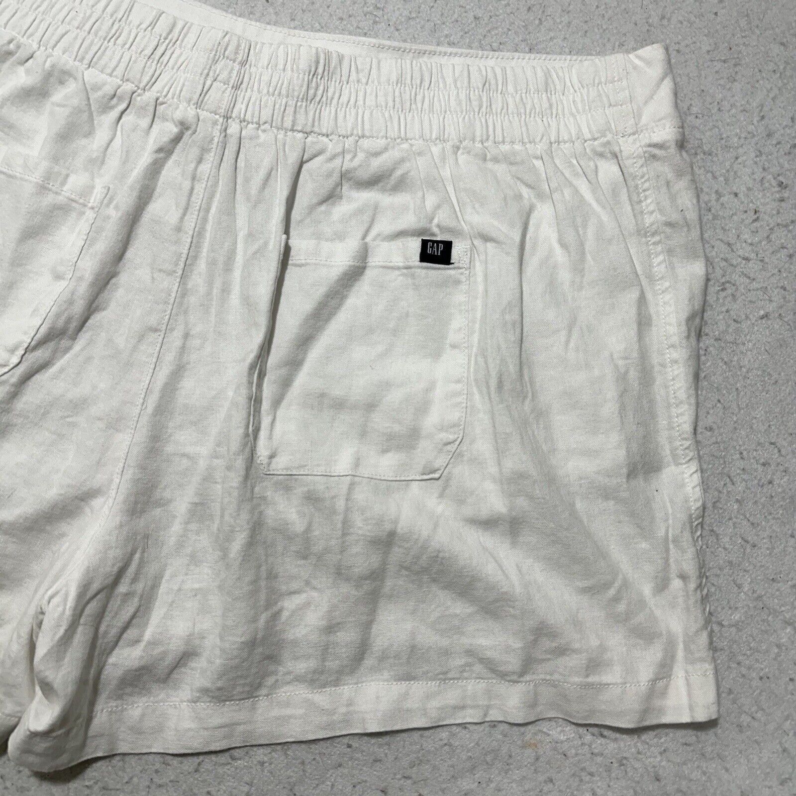 Gap GAP XXL Linen Shorts 3" Inseam White Flat Front Lightweight Size 42" / US 20 - 8 Thumbnail