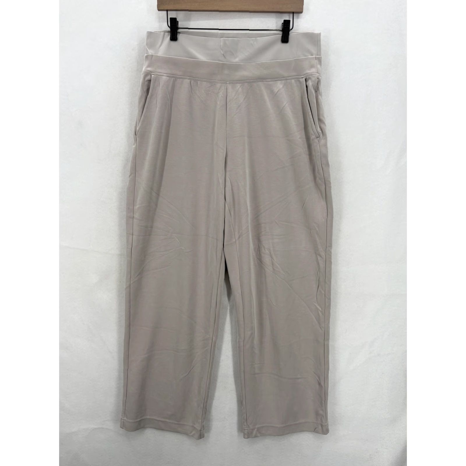 Athleta Athleta Seasoft Pants Womens XL Beige Jersey Straight Leg Lounge Cozy Yoga Gym Size XL / US 12-14 / IT 48-50 - 2 Thumbnail