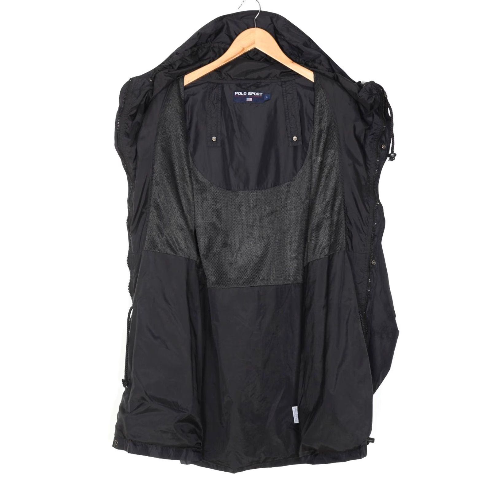 Ralph Lauren VINTAGE POLO SPORT RALPH LAUREN Hooded Mid Length Windbreaker Jacket Men L Black Windbreaker Shirt Mens Size US L / EU 52-54 / 3 - 4 Thumbnail
