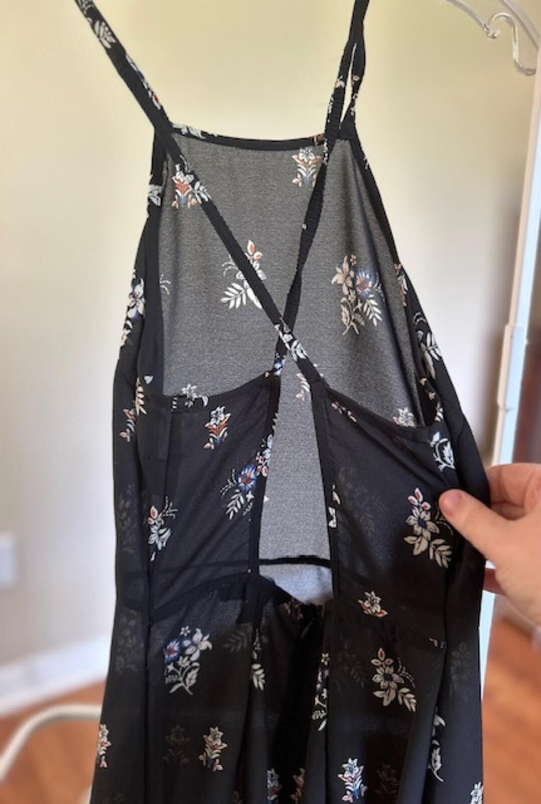 Other Atmosphere Black Floral Maxi Dress with Spaghetti Straps Size XS / US 0-2 / IT 36-38 - 4 Thumbnail