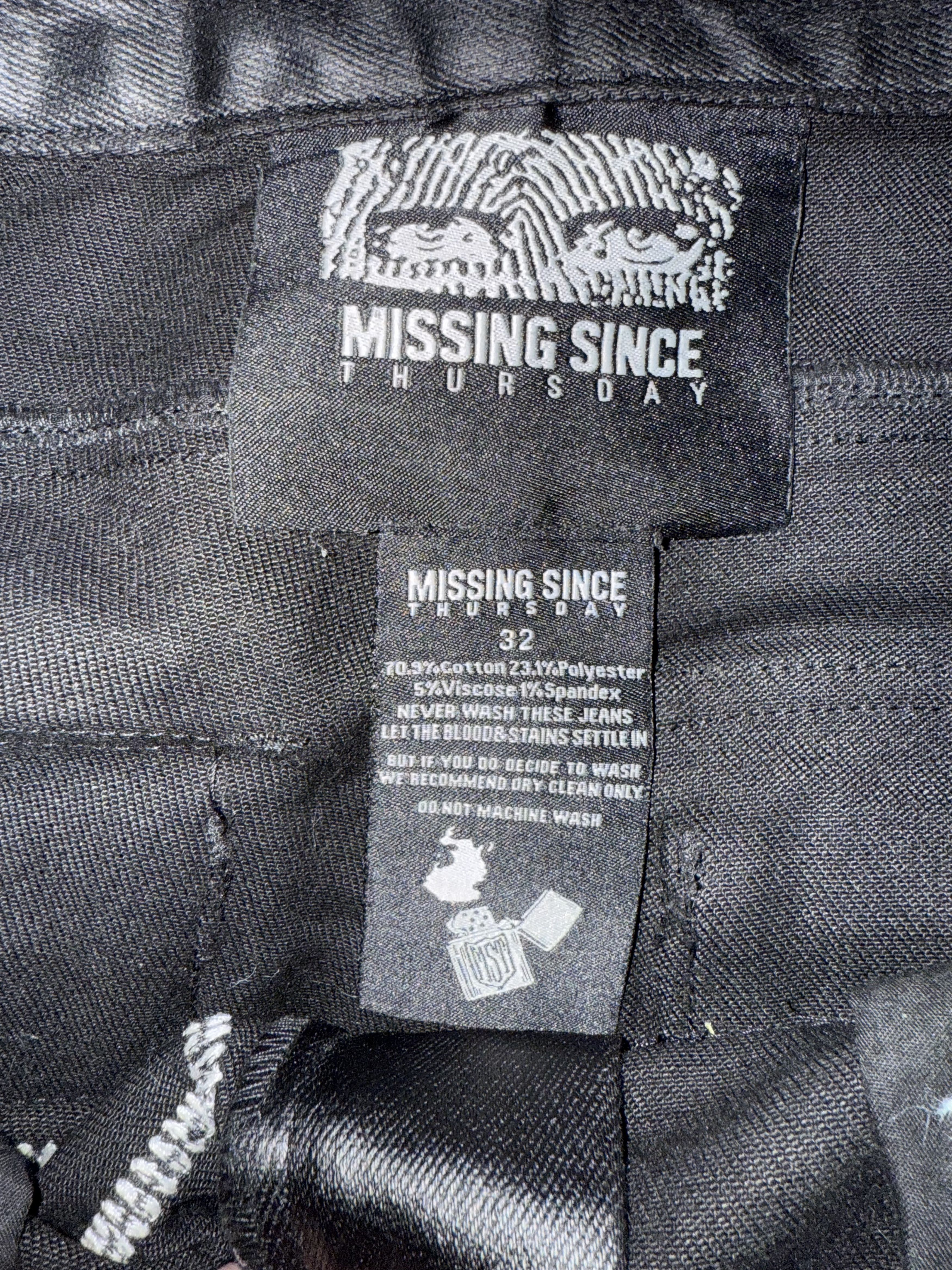 Missing Since Thursday Missing Since Thursday (MST) Black Tar Denim Patchwork pants Size US 32 / EU 48 - 3 Thumbnail