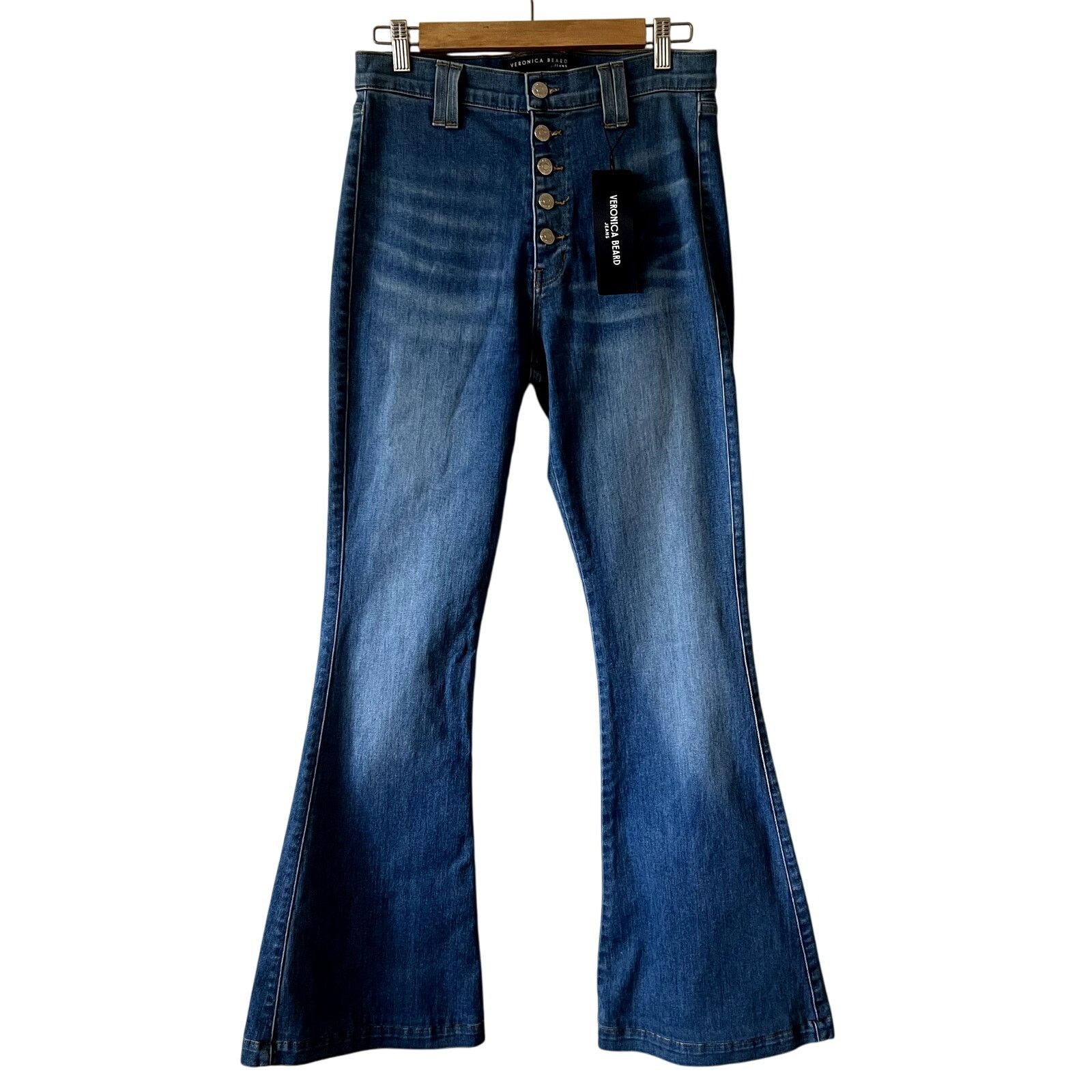 Veronica Beard Veronica Beard Sheridan Bell-Bottom Jeans lakeshore wash 29 Size 29" - 3 Thumbnail