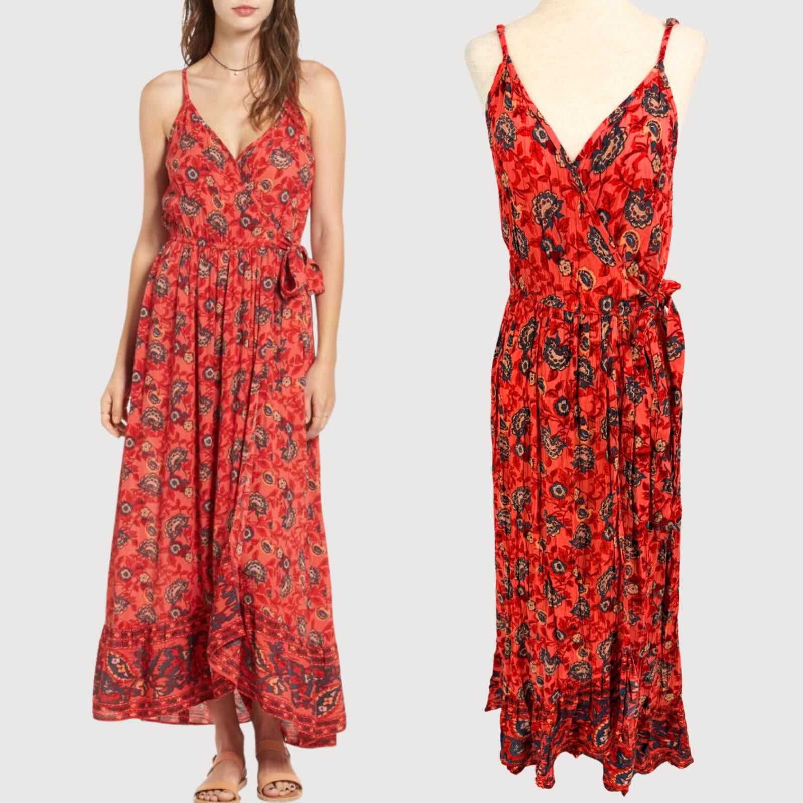 Other Band of Gypsies Bohemian Wrap Maxi Dress Red M Size M / US 6-8 / IT 42-44 - 1 Thumbnail
