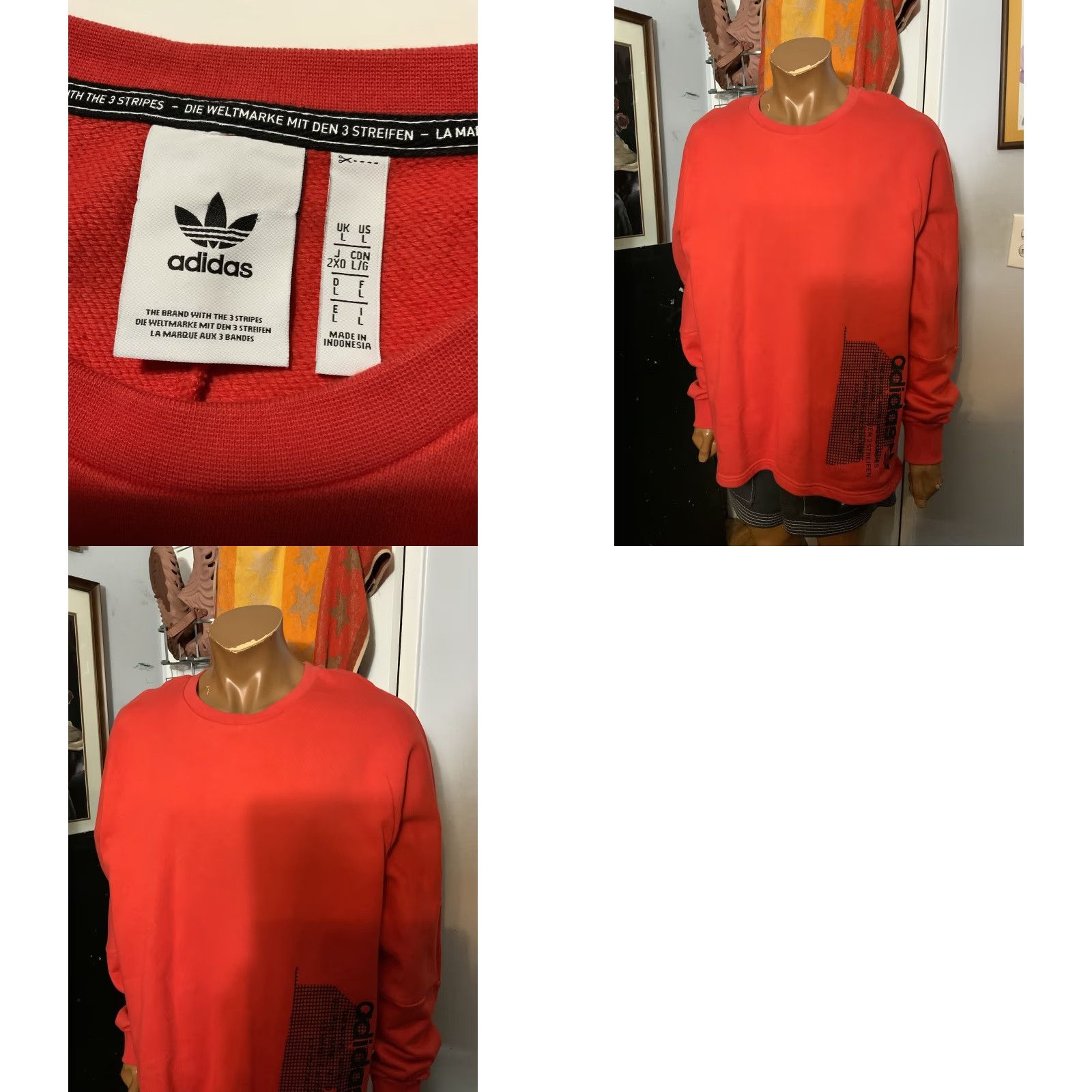 Adidas adidas Originals NMD Trefoil Red 2018 Round Neck Pullover Sweatshirt Sz. L Mens Red 2018 NMD Trefoil Round Neck Pullover Sweatshirt L Mens Size US L / EU 52-54 / 3 - 8 Thumbnail