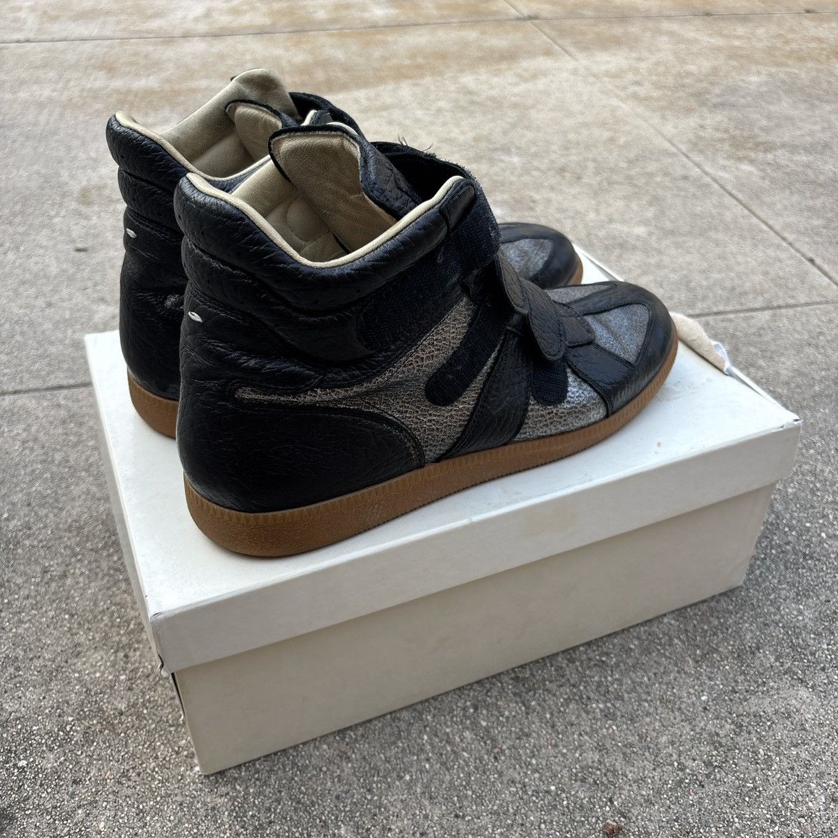 black/silver Maison Margiela 3-Strap high top GATS
