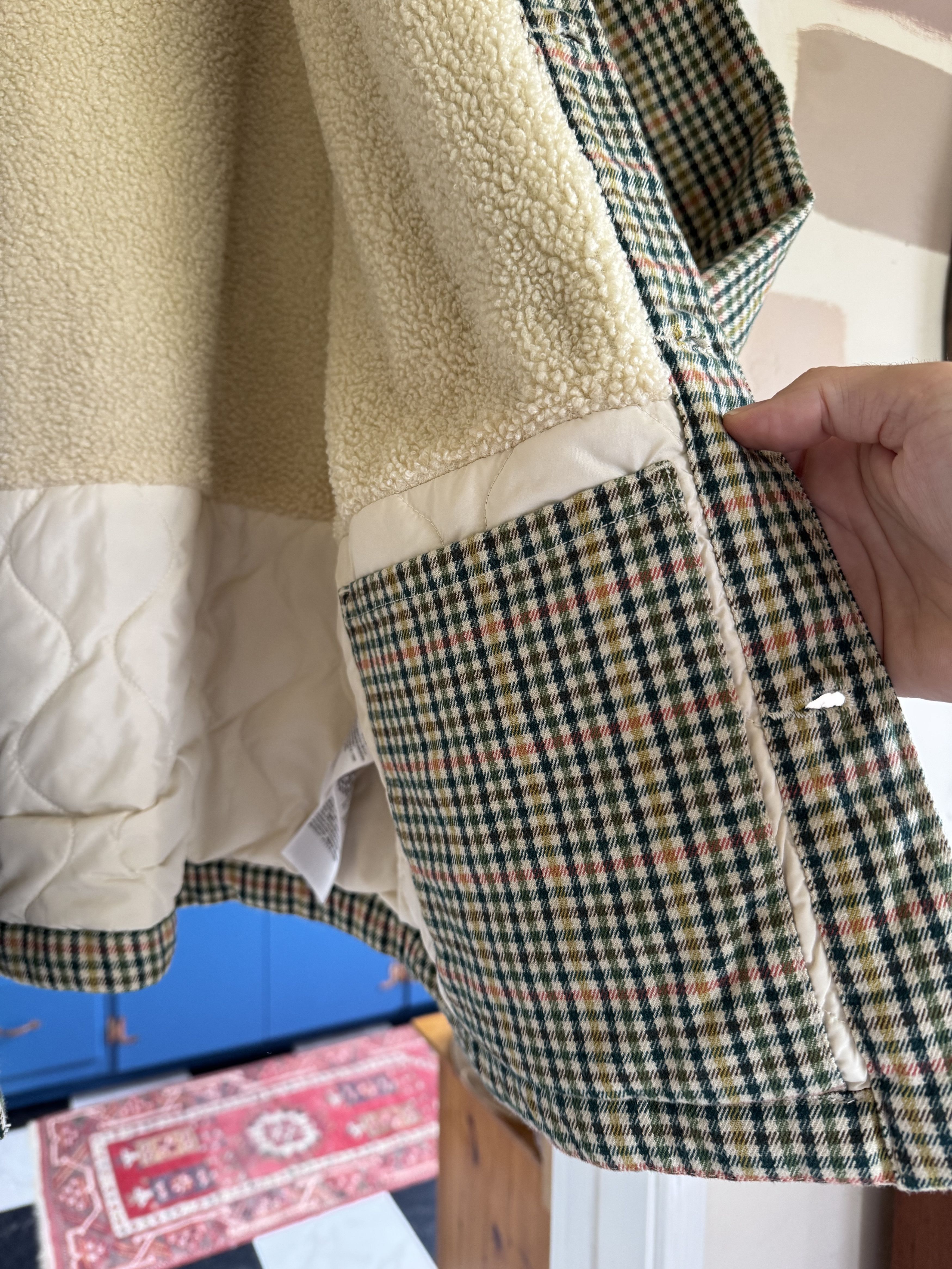 Levi's Made & Crafted Levi’s Made & Crafted Quilted Sherpa Plaid Long Coat BNWT Size US S / EU 44-46 / 1 - 8 Thumbnail