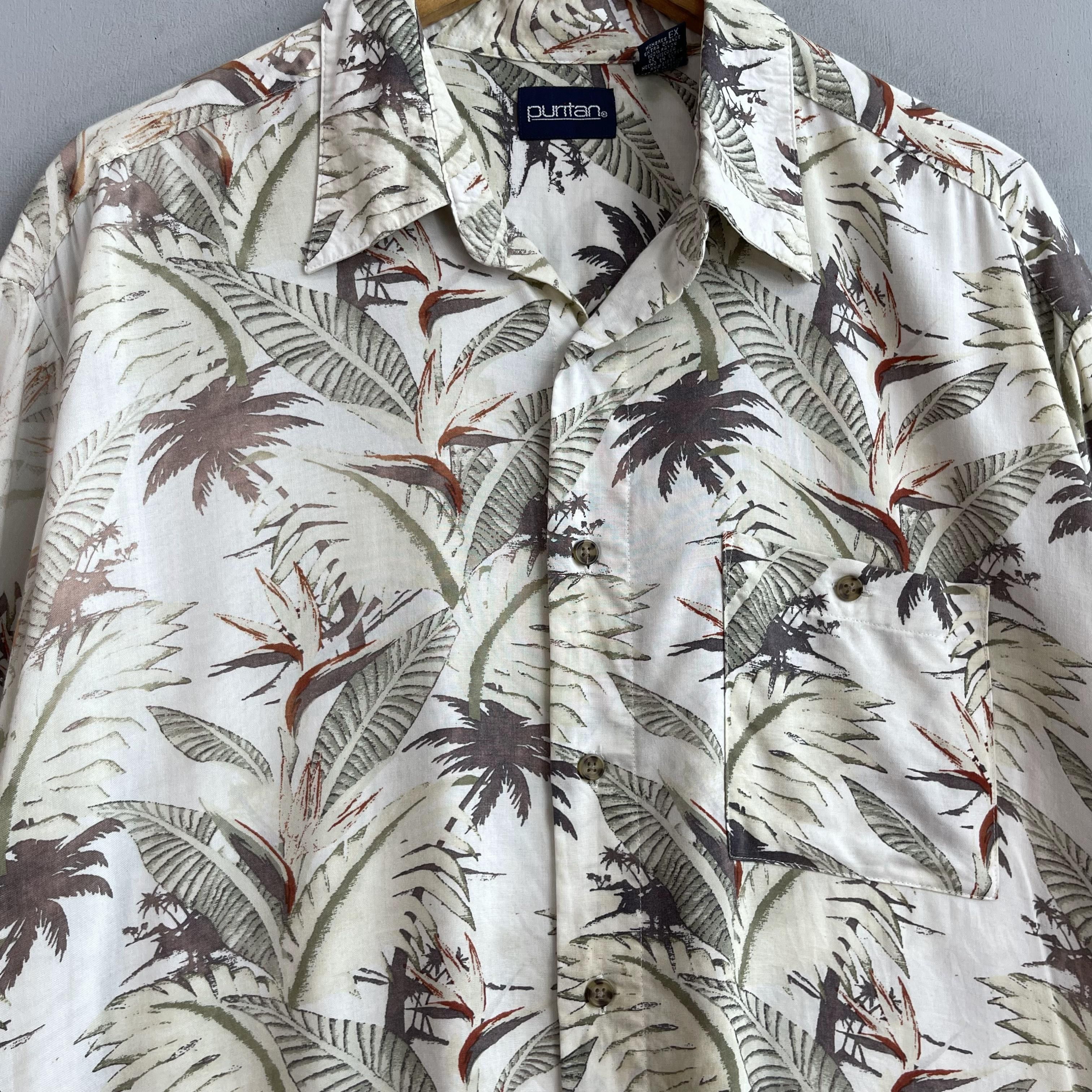 Vintage Vintage PURITAN Hawaii Aloha Tropical Coconut Tree Shirt Size US XL / EU 56 / 4 - 2 Thumbnail