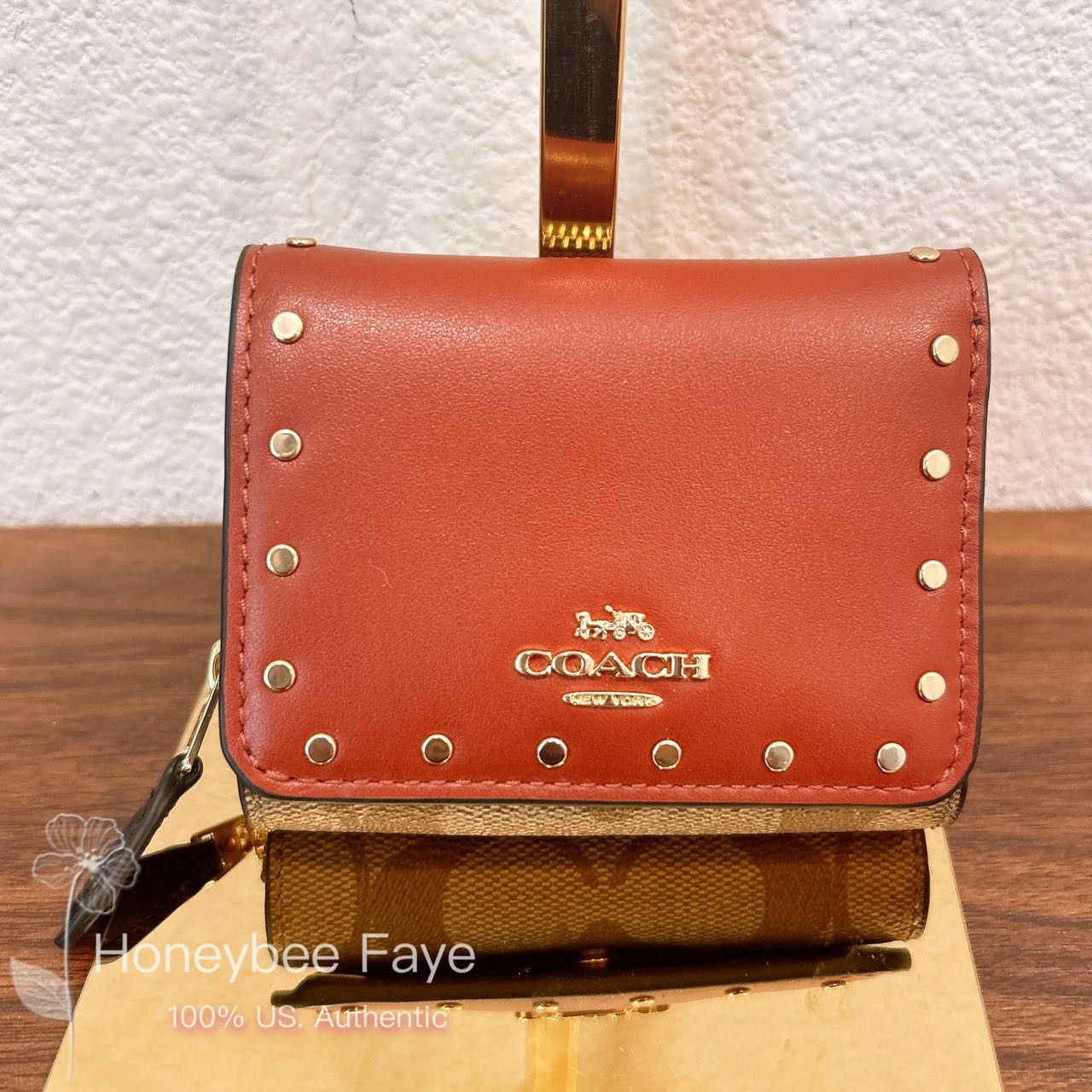 Small Trifold Wallet In Colorblock Signature Canvas C3323