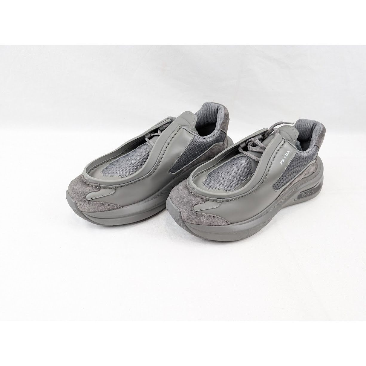 Prada o1rshd1 Spaz Rois Bike Sneakers in Marmo Size US 12 / EU 45 - 15 Thumbnail